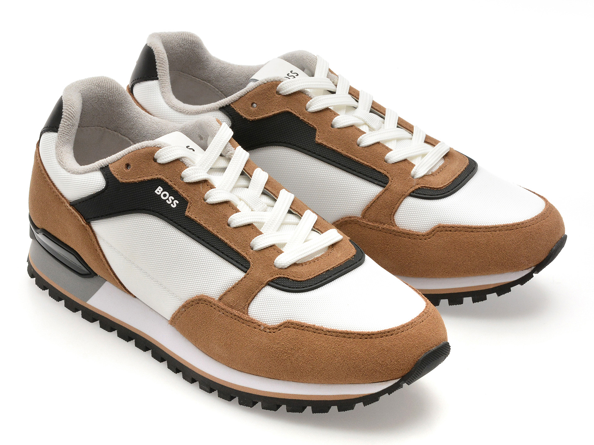 Pantofi sport BOSS albi, 3221, din piele ecologica