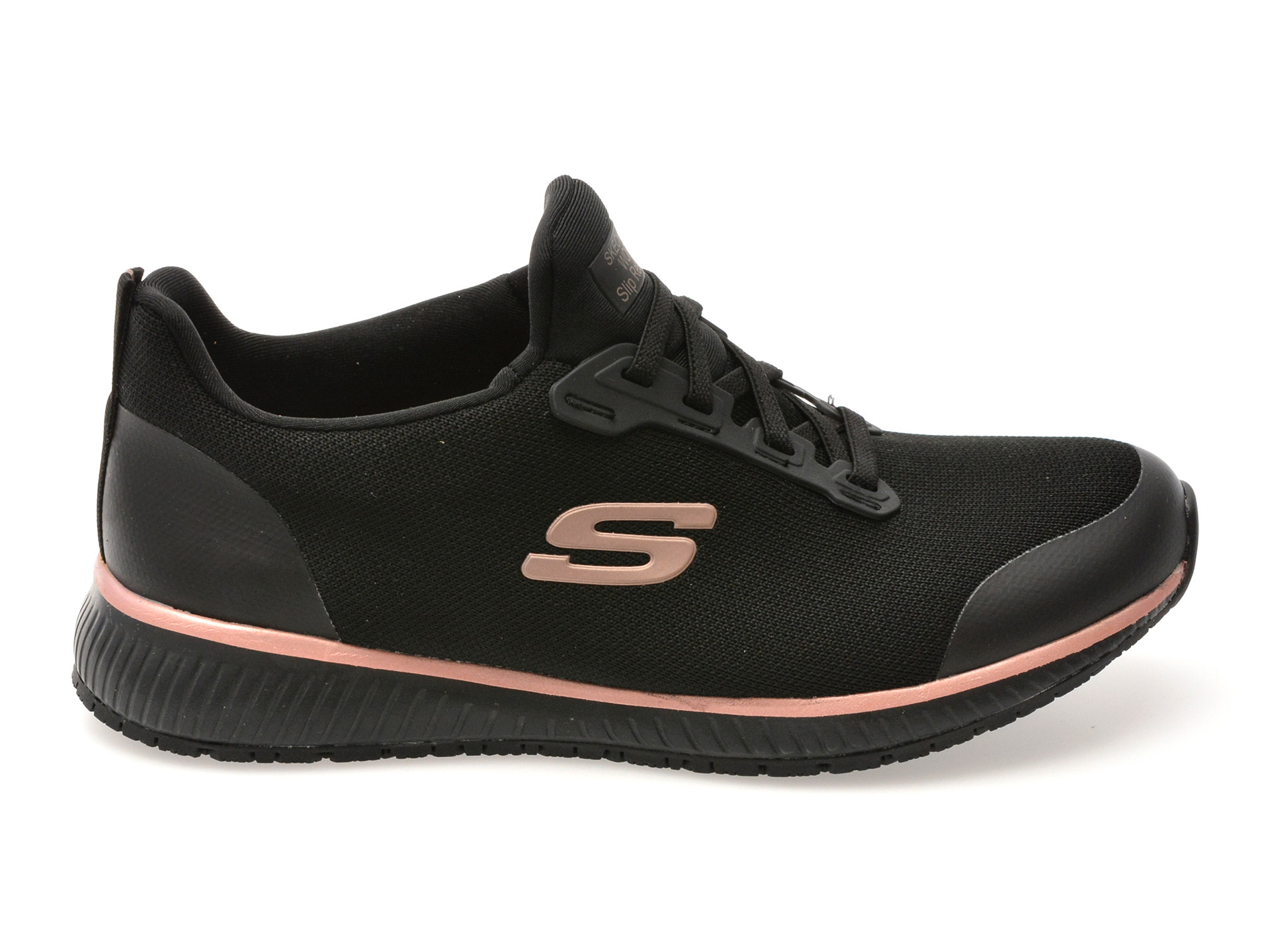 Pantofi sport SKECHERS negri, SQUAD SR, din material textil