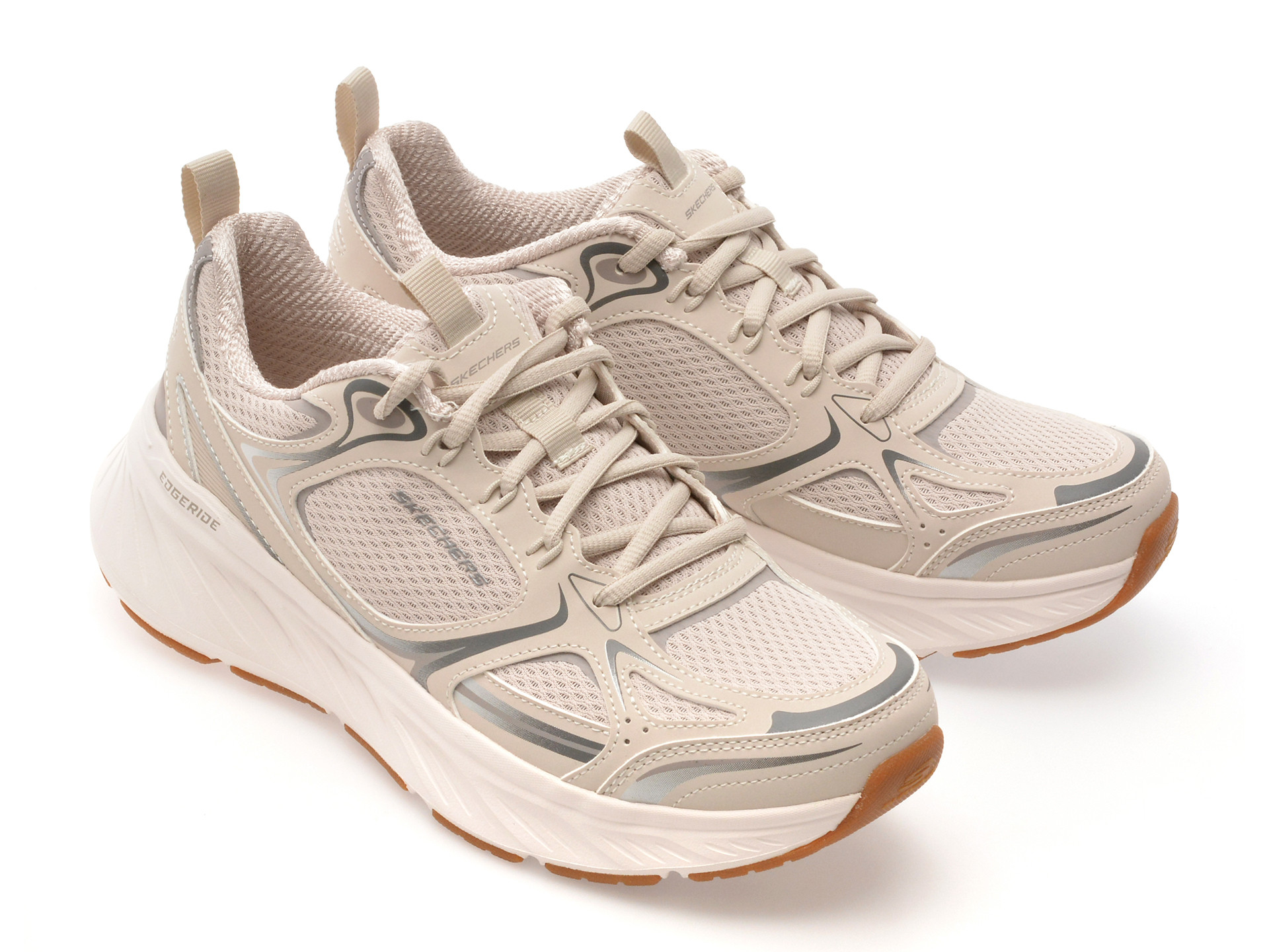 Pantofi sport SKECHERS albi, EDGERIDE, din material textil
