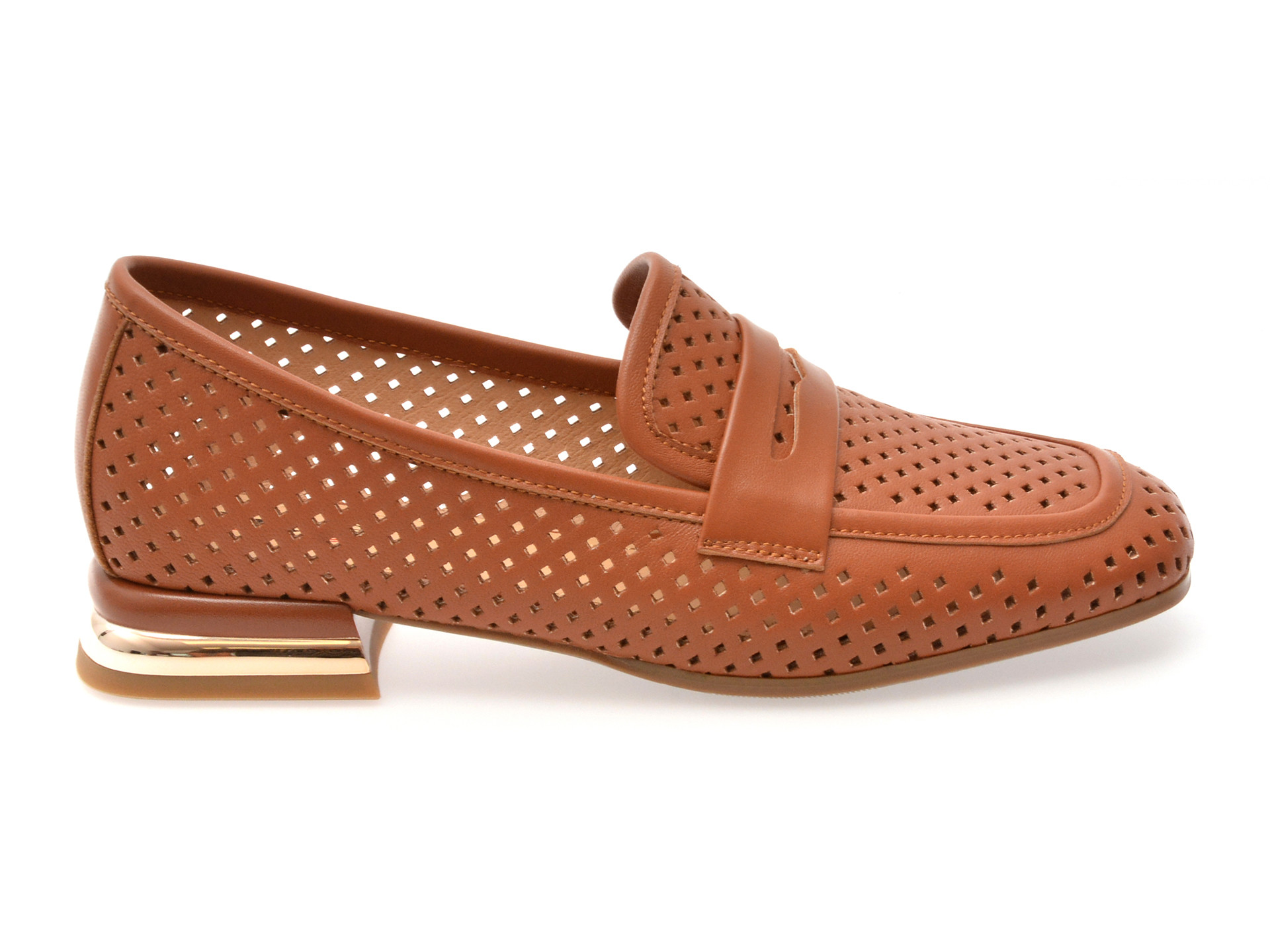 Mocasini IMAGE maro, HR364, din piele naturala