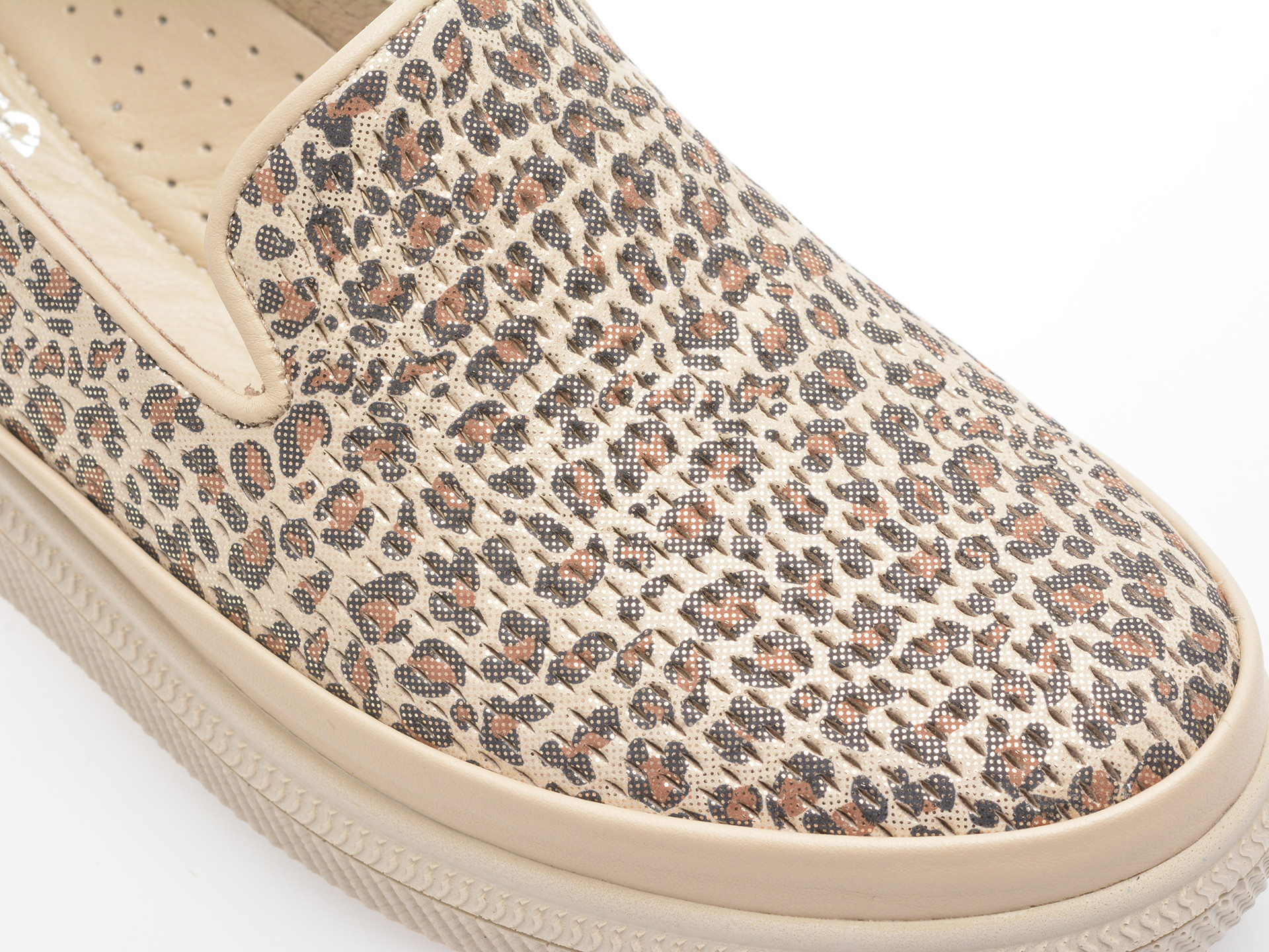 Mocasini IMAGE bej, 38161, din piele naturala