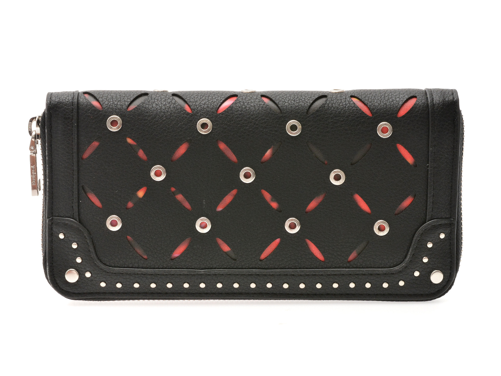 Portofel DESIGUAL negru, WAYP33, din piele ecologica