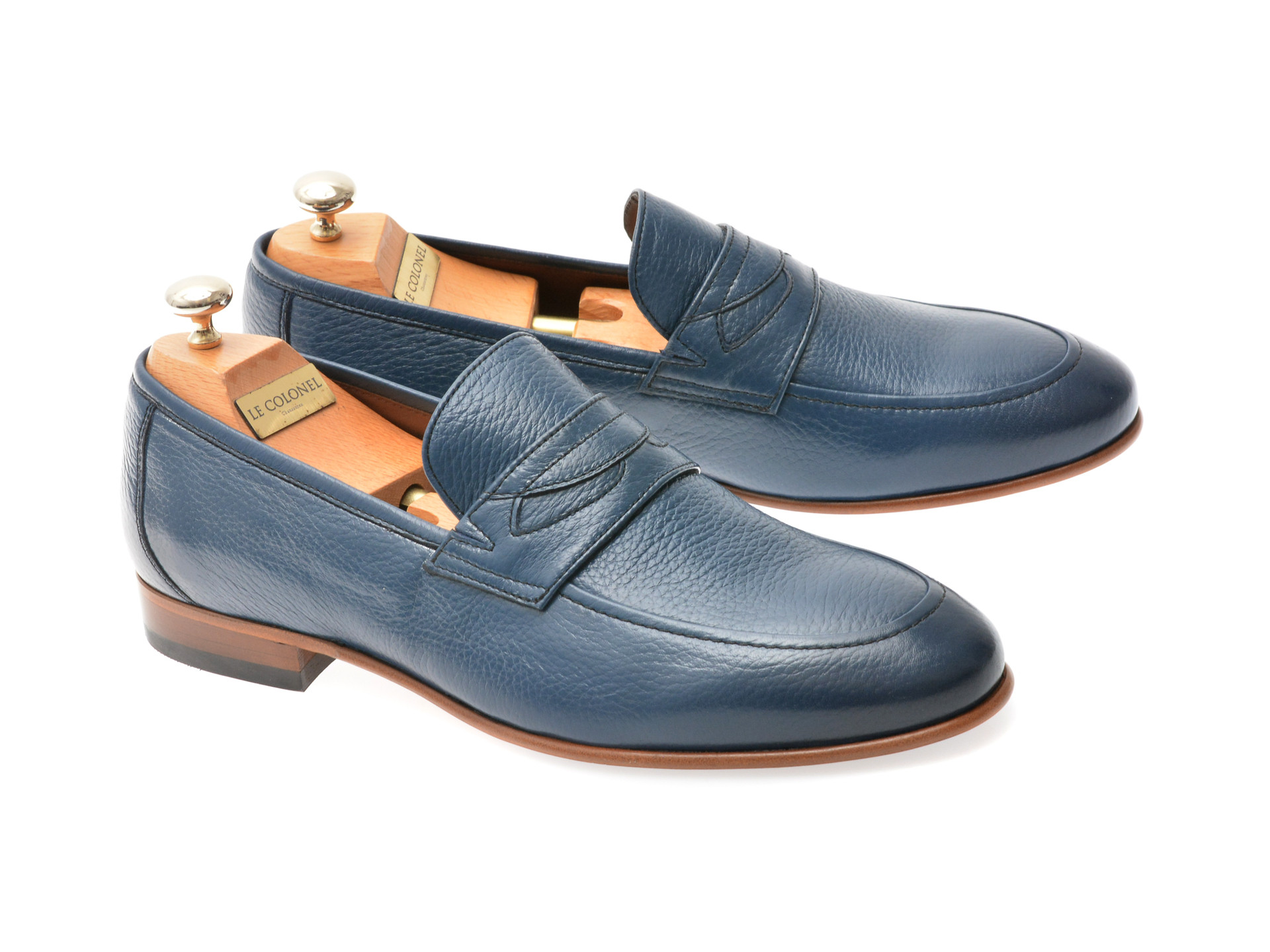 Mocasini eleganti LE COLONEL albastri, 65926, din piele naturala