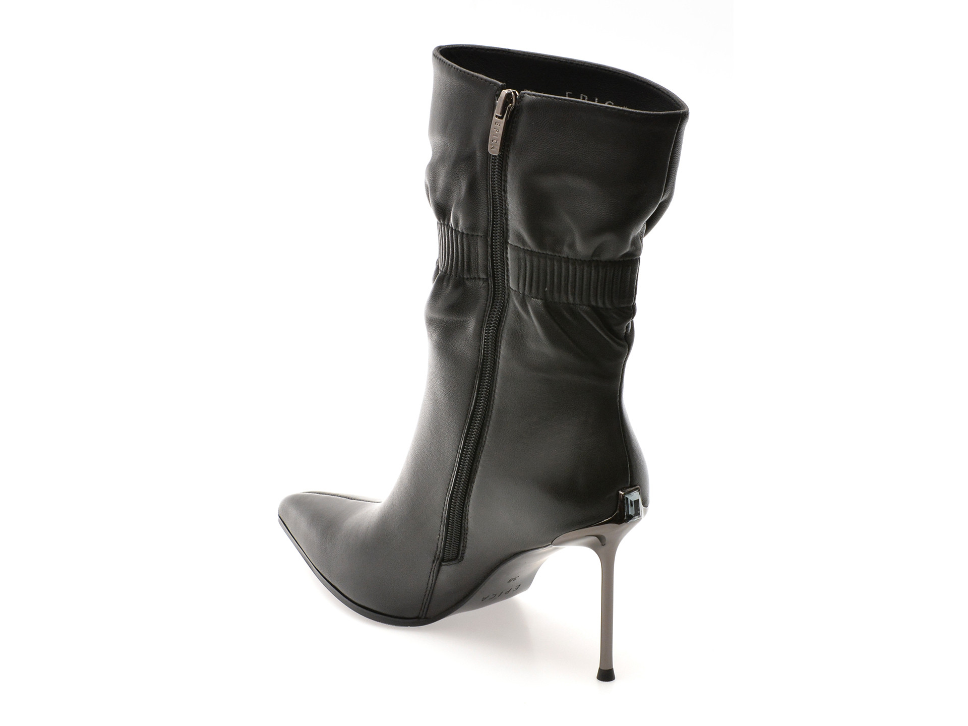 Botine elegante EPICA negre, M5A, din piele naturala