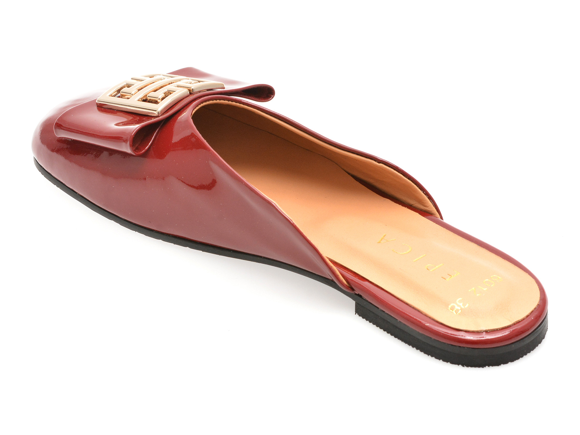 Papuci EPICA rosii, 6296012, din piele naturala lacuita