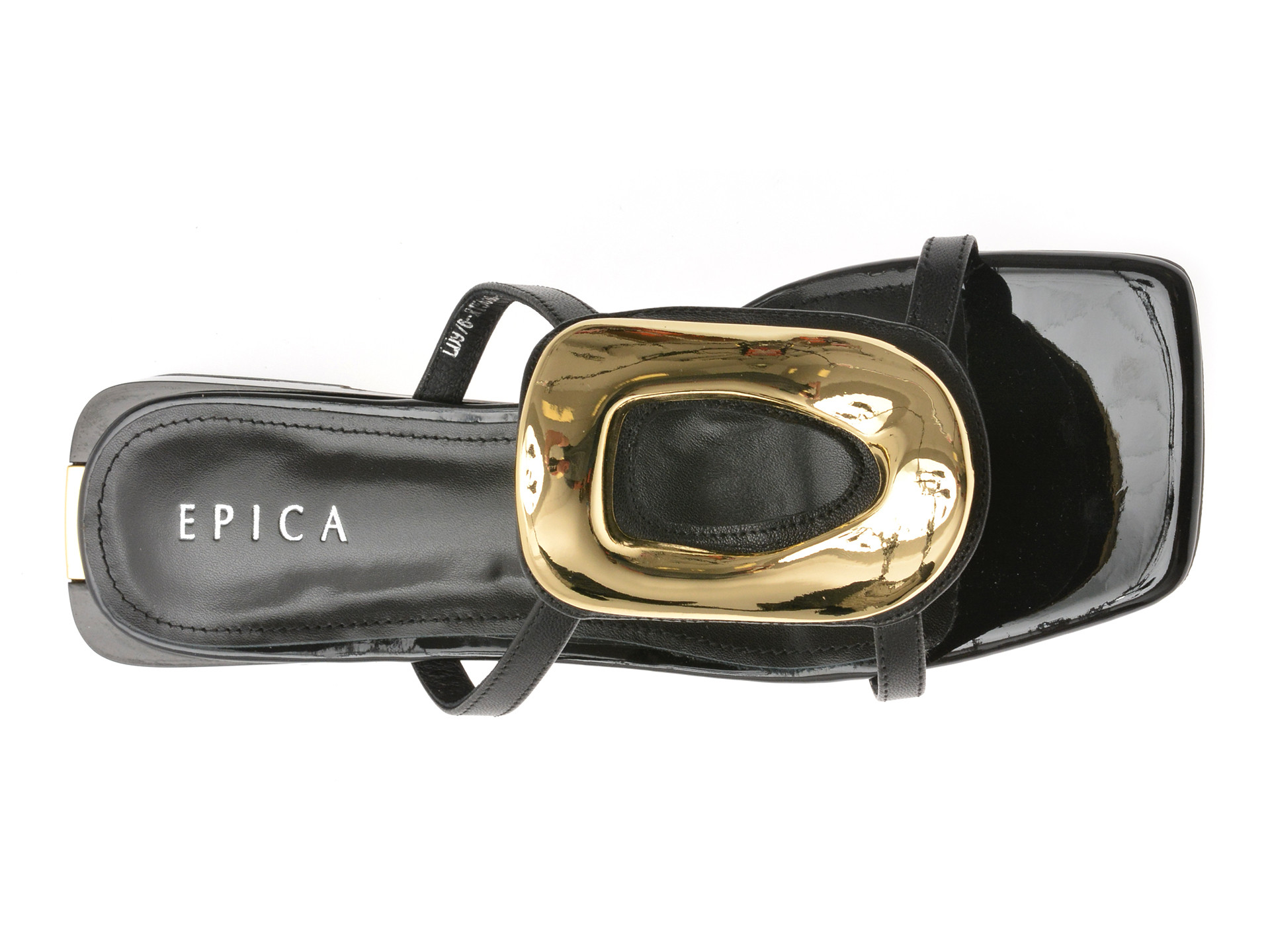 Papuci EPICA negri, LD976, din piele naturala