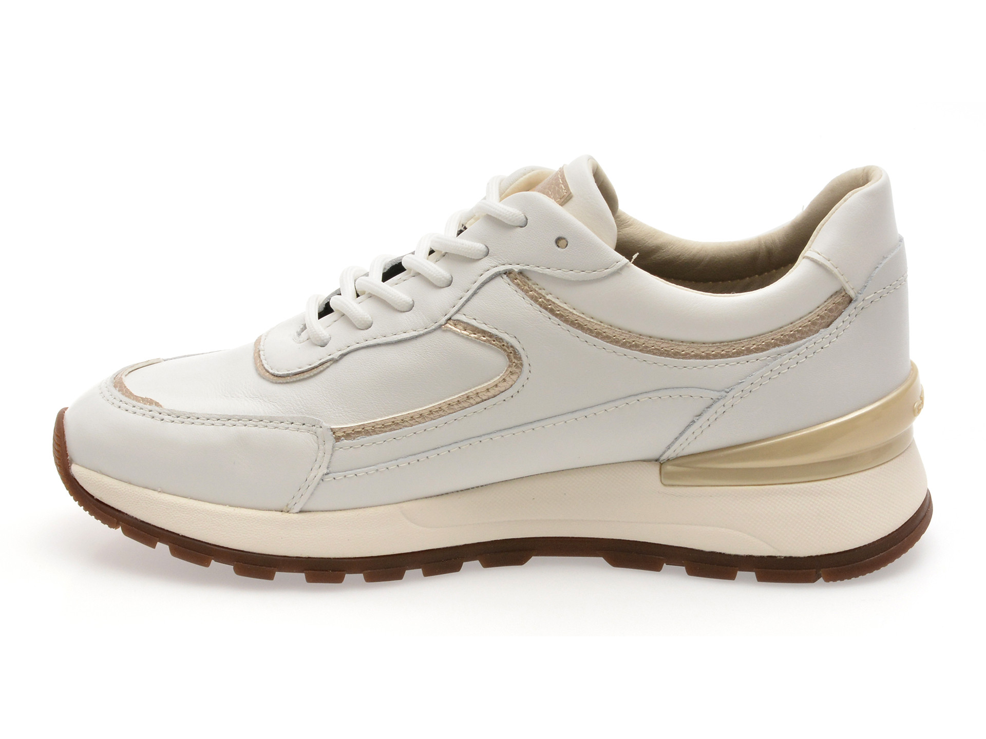 Pantofi sport GEOX albi, D563LB, din piele naturala