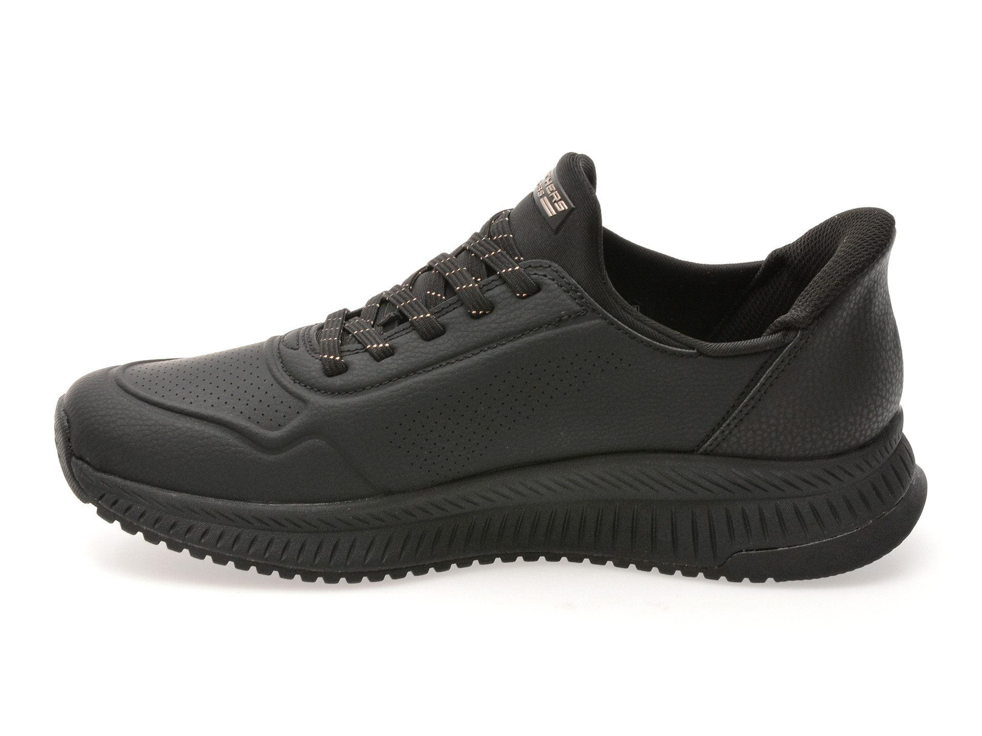 Pantofi sport SKECHERS negri, BOBS SQUAD 4, din piele ecologica