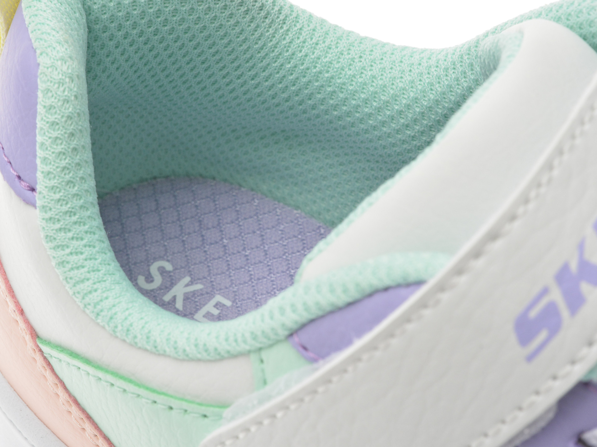 Pantofi sport SKECHERS albi, SPORT COURT 92, din piele ecologica