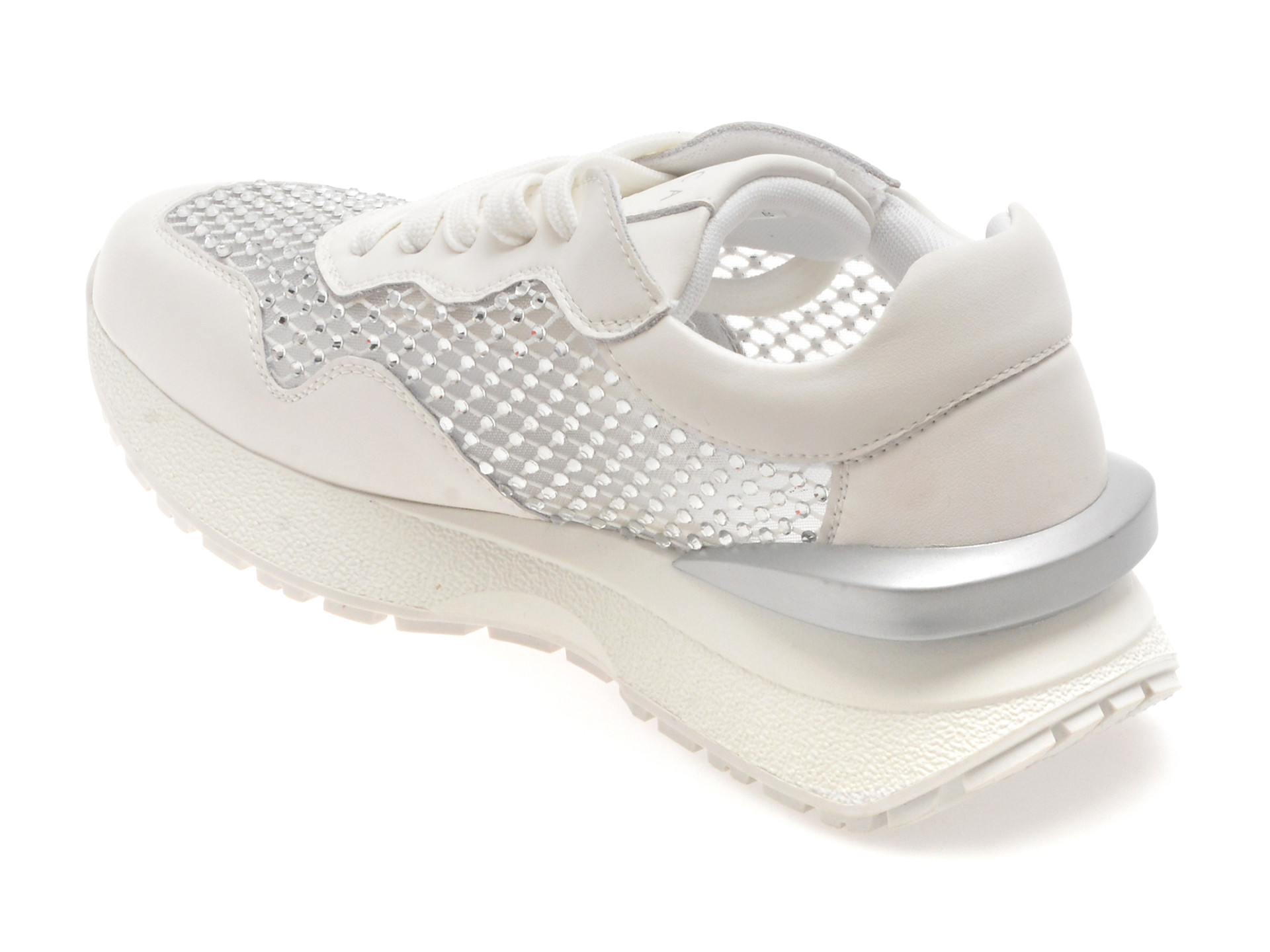 Pantofi sport EPICA albi, QS639, din material textil