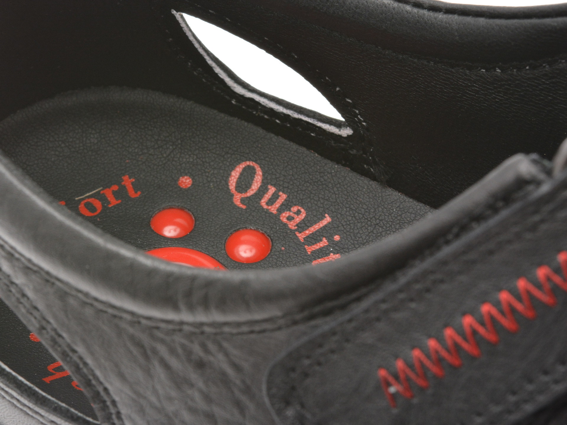 Sandale OTTER negre, 9562, din piele naturala