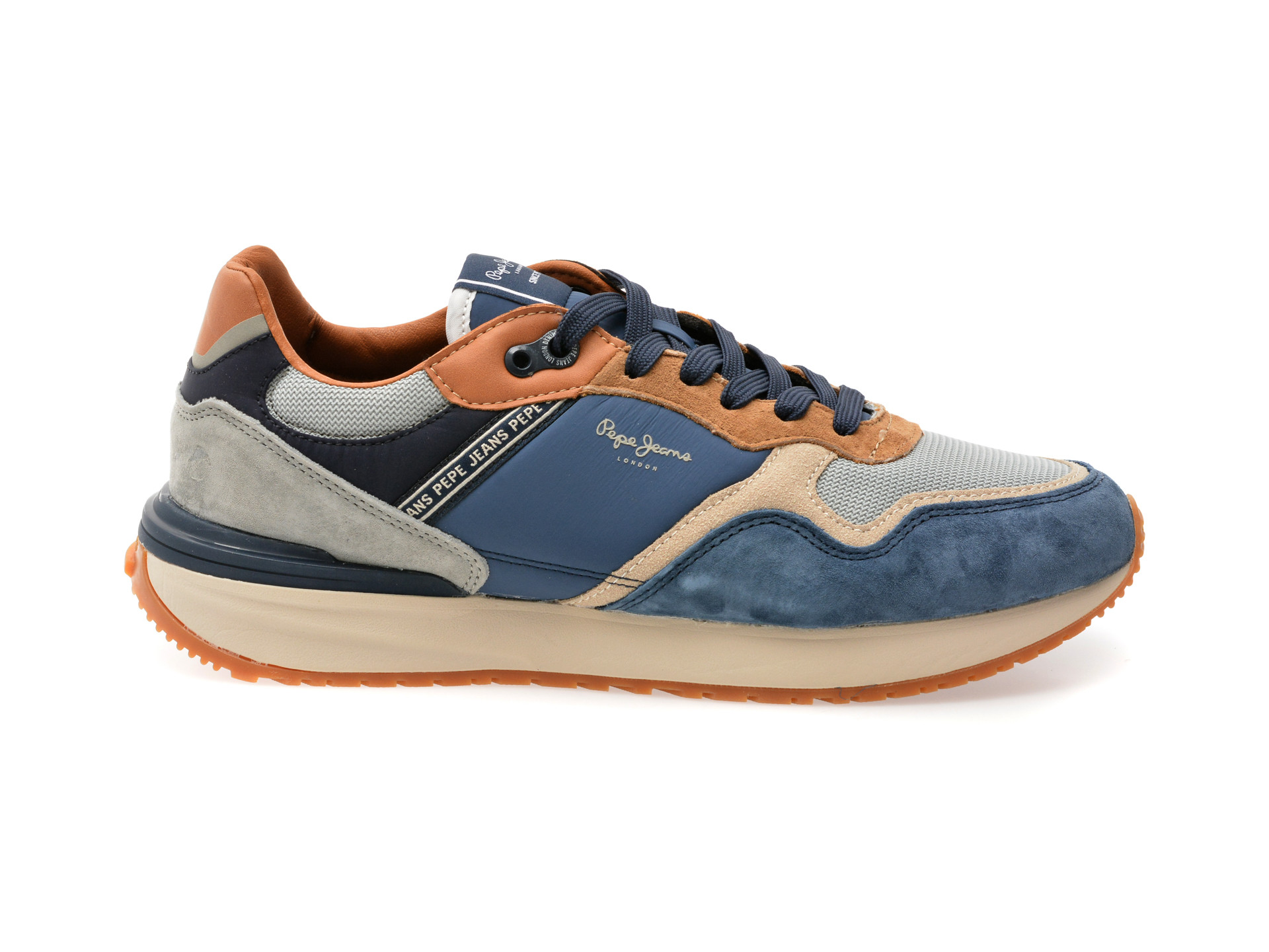 Pantofi sport PEPE JEANS albastri, BUSTER PRO COMBI, din material textil