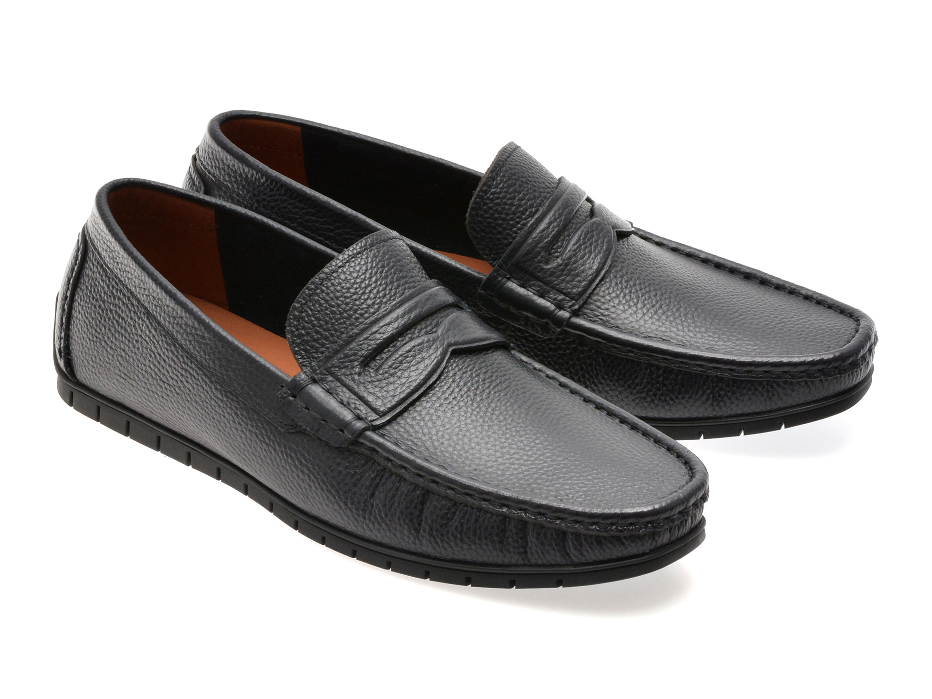 Mocasini OTTER bleumarin, MU139, din piele naturala