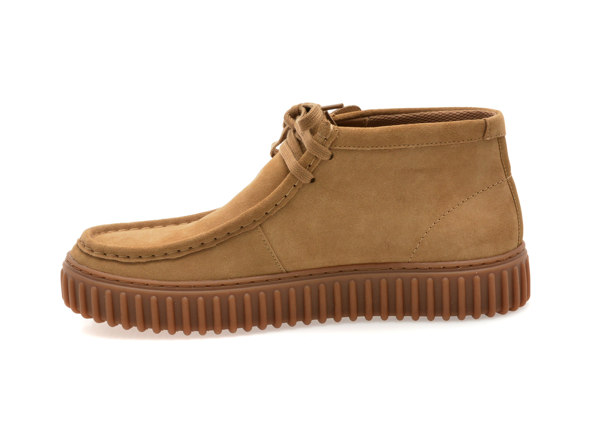 Ghete CLARKS bej, TORHILL HI, din piele intoarsa