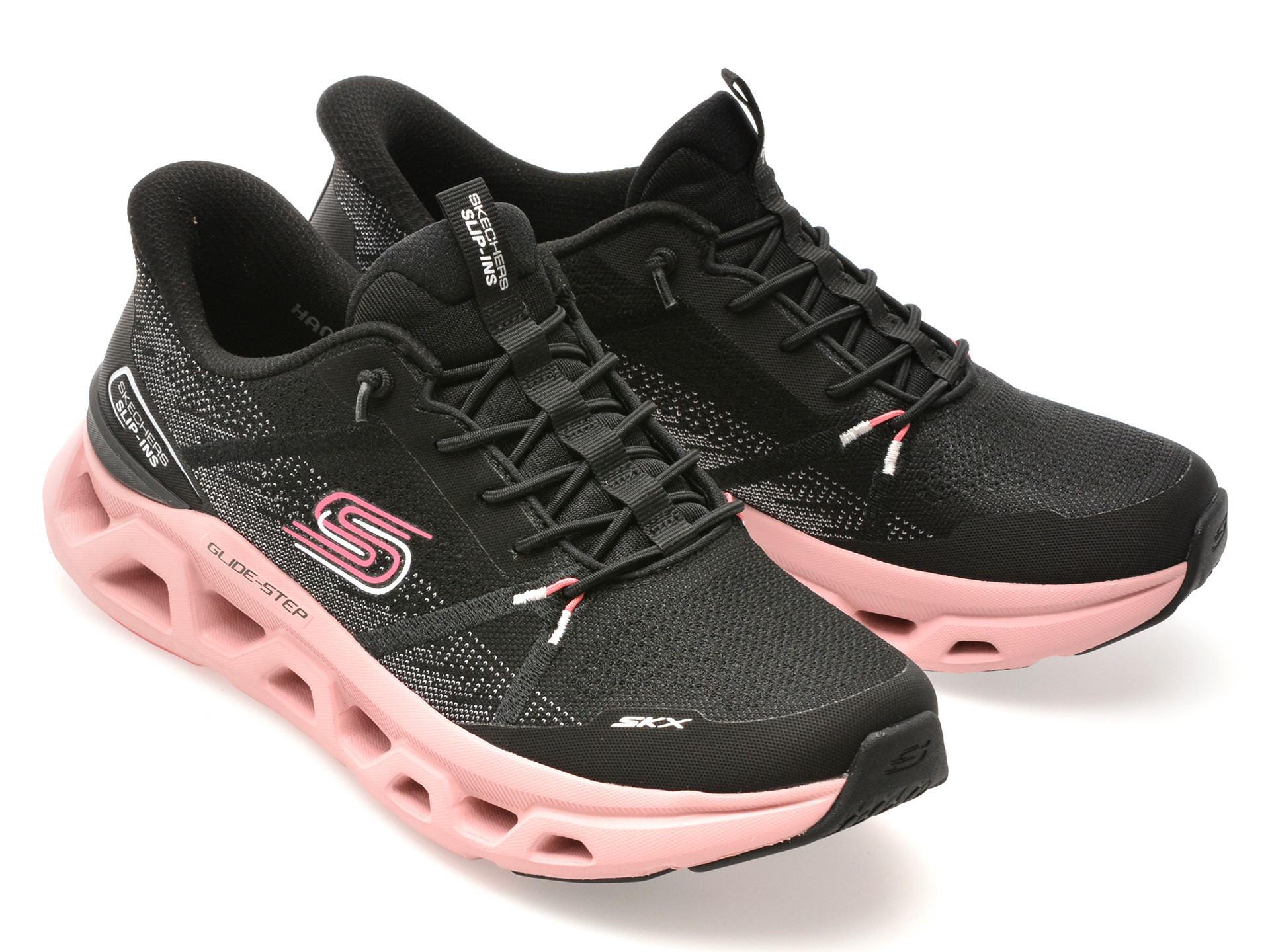Pantofi sport SKECHERS negri, GLIDE-STEP ALTUS, din material textil