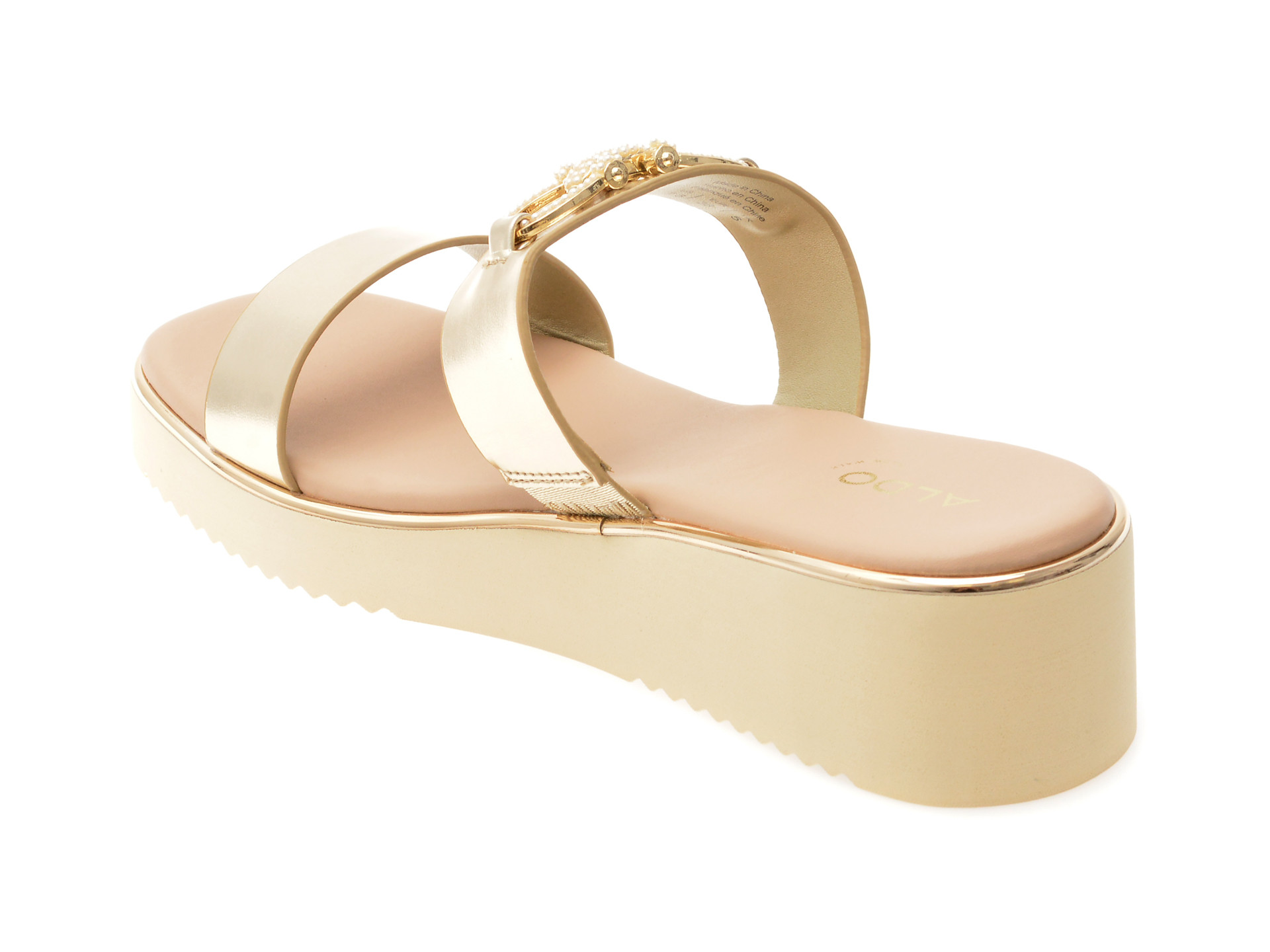 Papuci ALDO aurii, MARREN 741, din piele ecologica