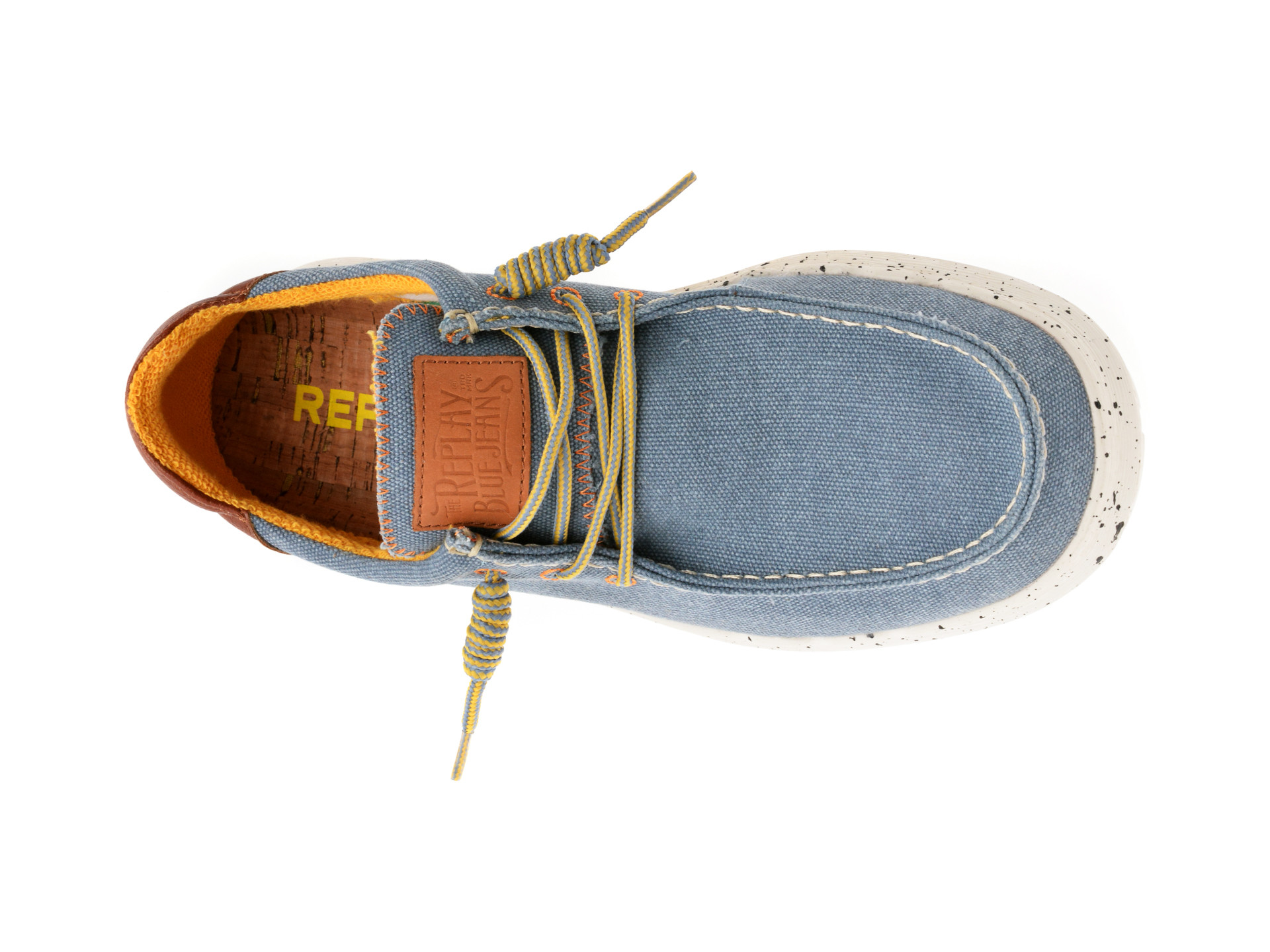 Mocasini REPLAY albastri, MM1201T, din material textil