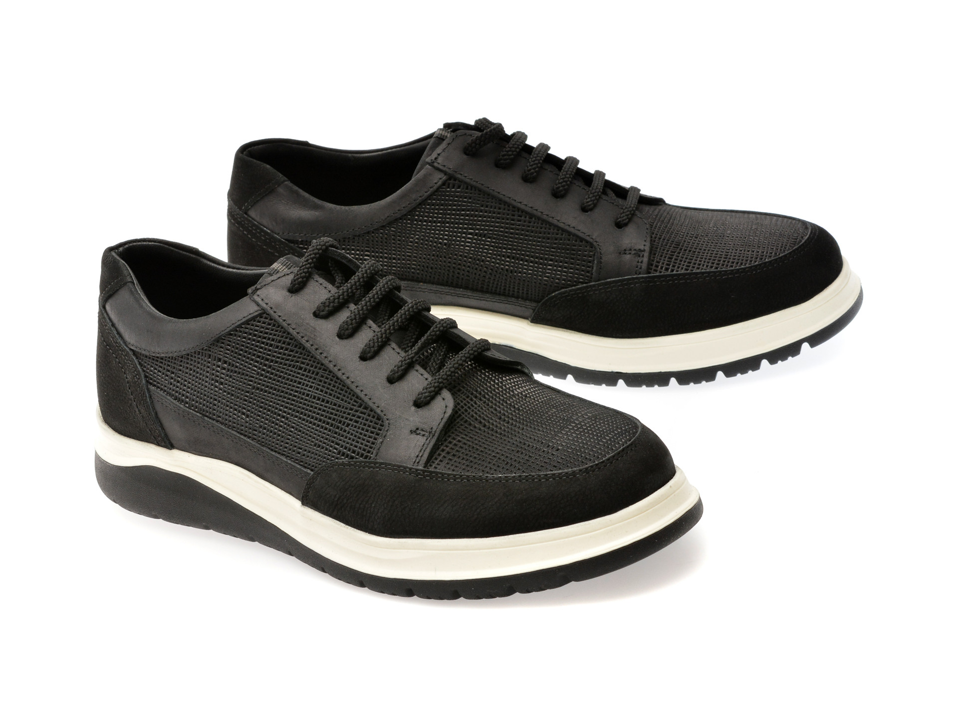 Pantofi sport OTTER negri, 2230, din piele naturala