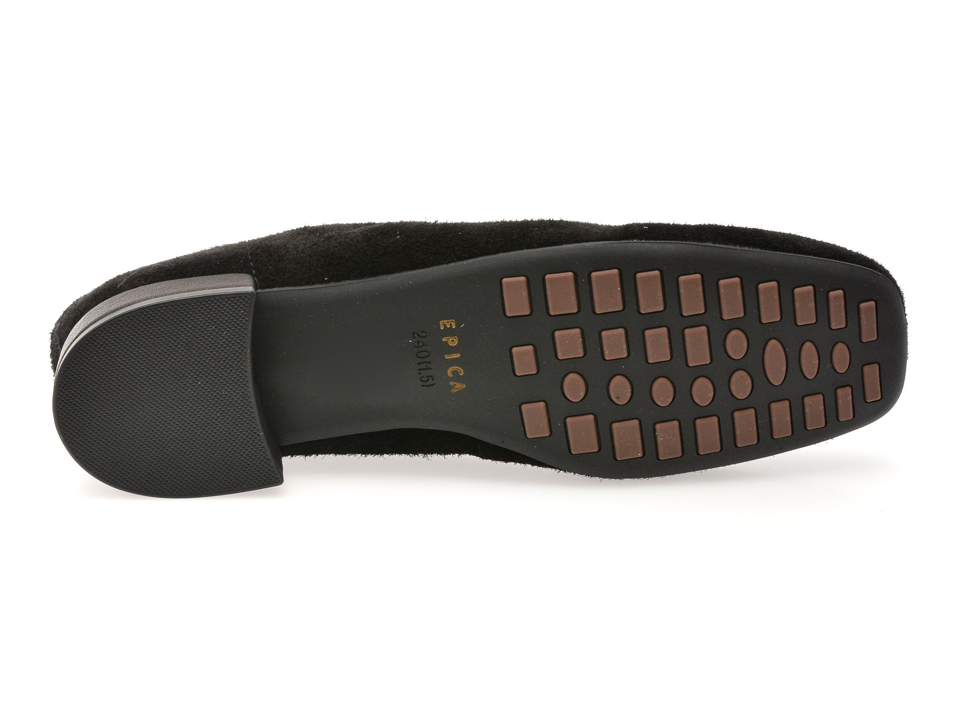 Balerini EPICA negri, 65070, din piele intoarsa