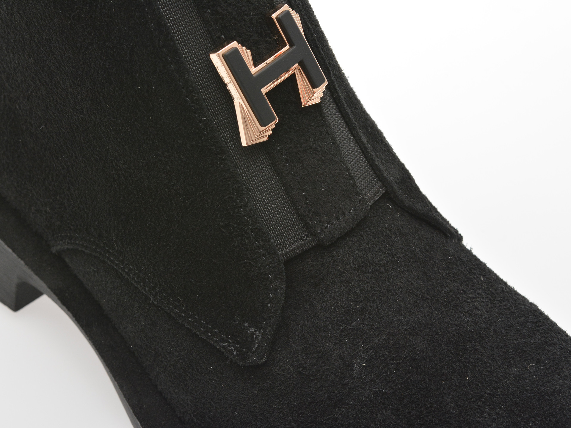 Ghete IMAGE negre, 157525, din piele intoarsa