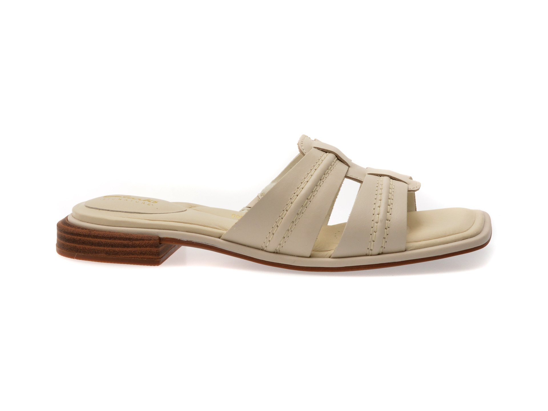 Papuci CLARKS bej, ARIANY MULE, din piele naturala