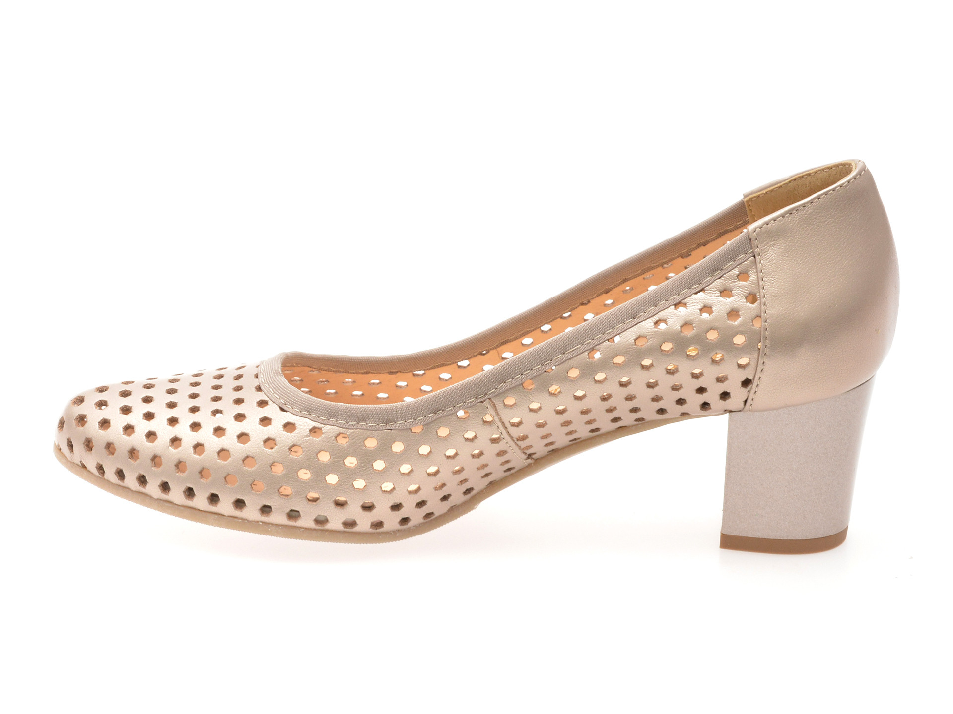 Pantofi IMAGE aurii, 6740, din piele naturala