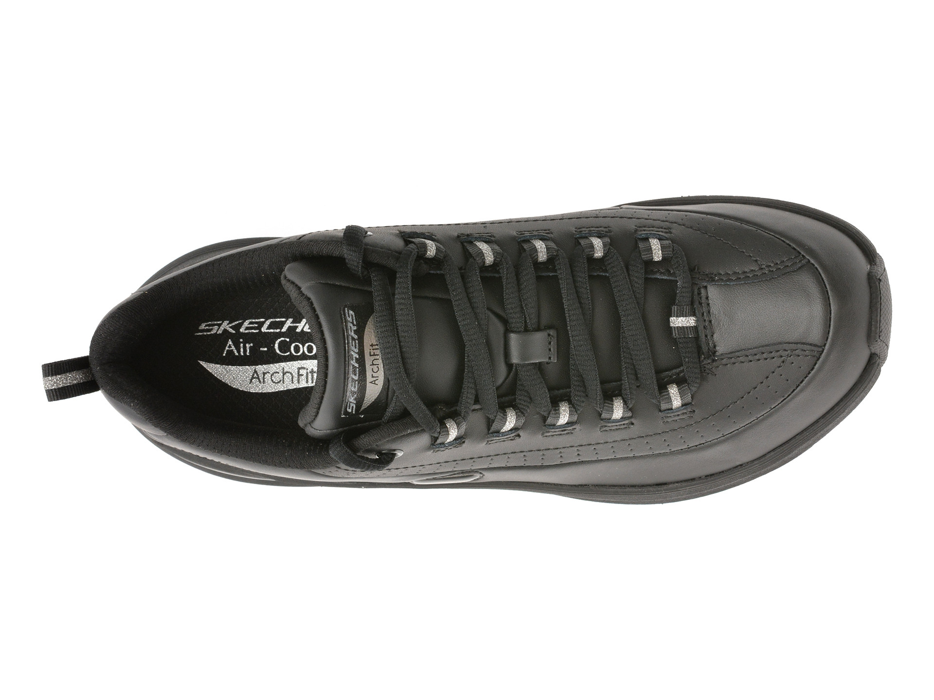 Pantofi sport SKECHERS negri, ARCH FIT 2.0, din piele naturala
