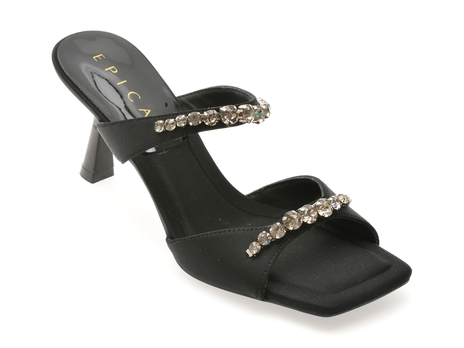 Papuci EPICA negri, 2368, din material textil