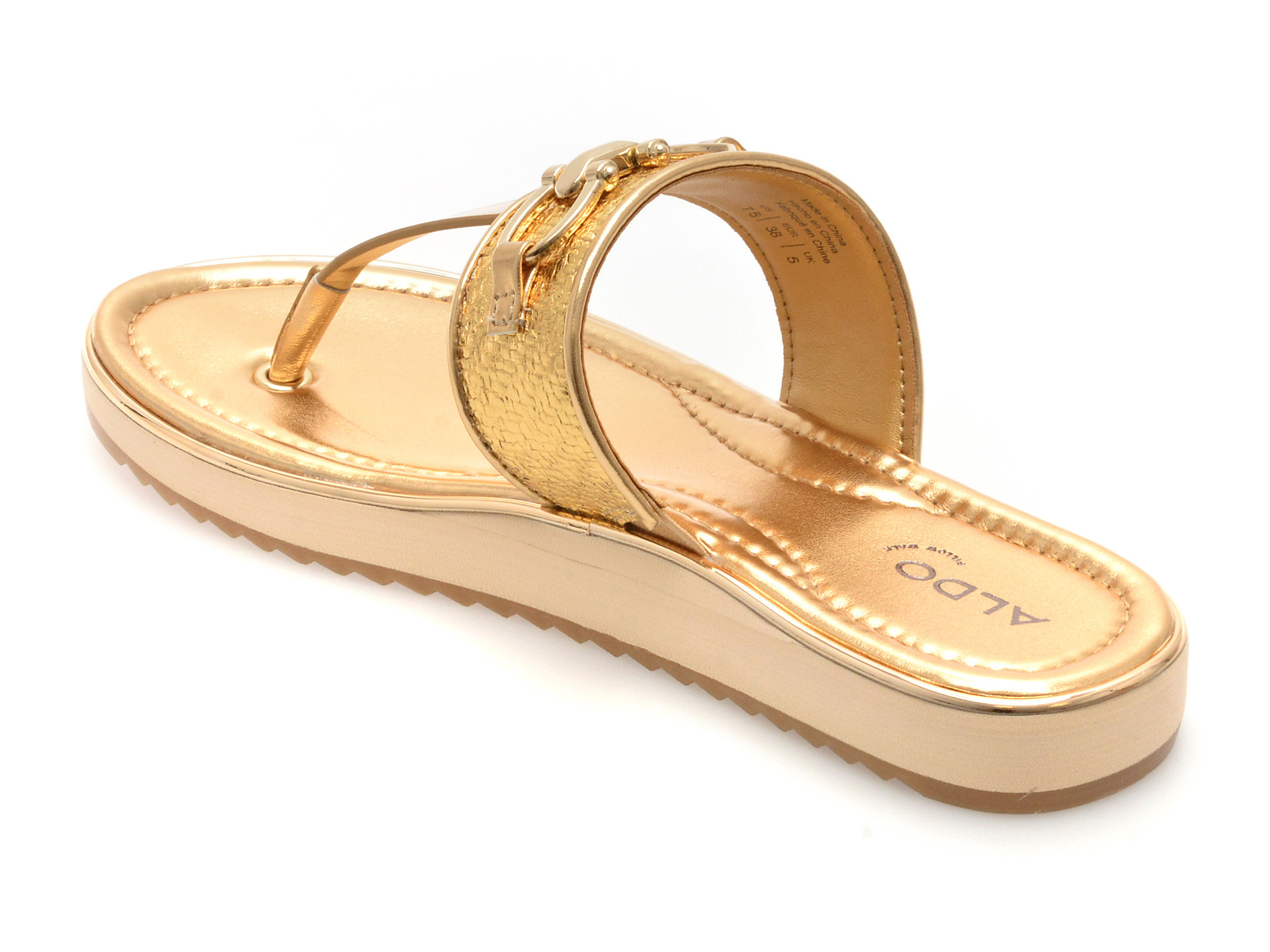 Papuci ALDO aurii, LAJOLLA 711, din piele ecologica