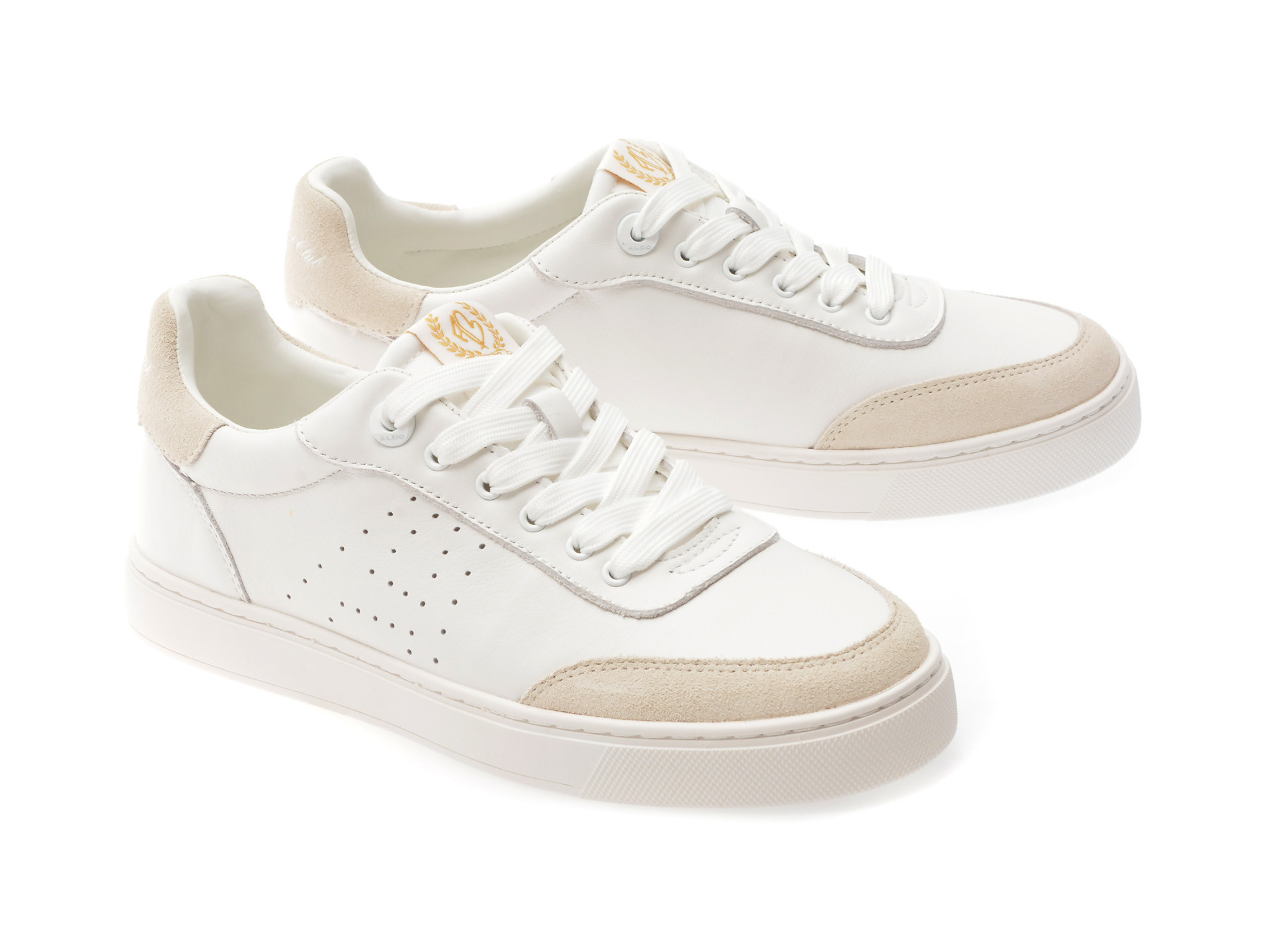 Pantofi sport ALDO albi, CLUBSPORT 116, din piele naturala