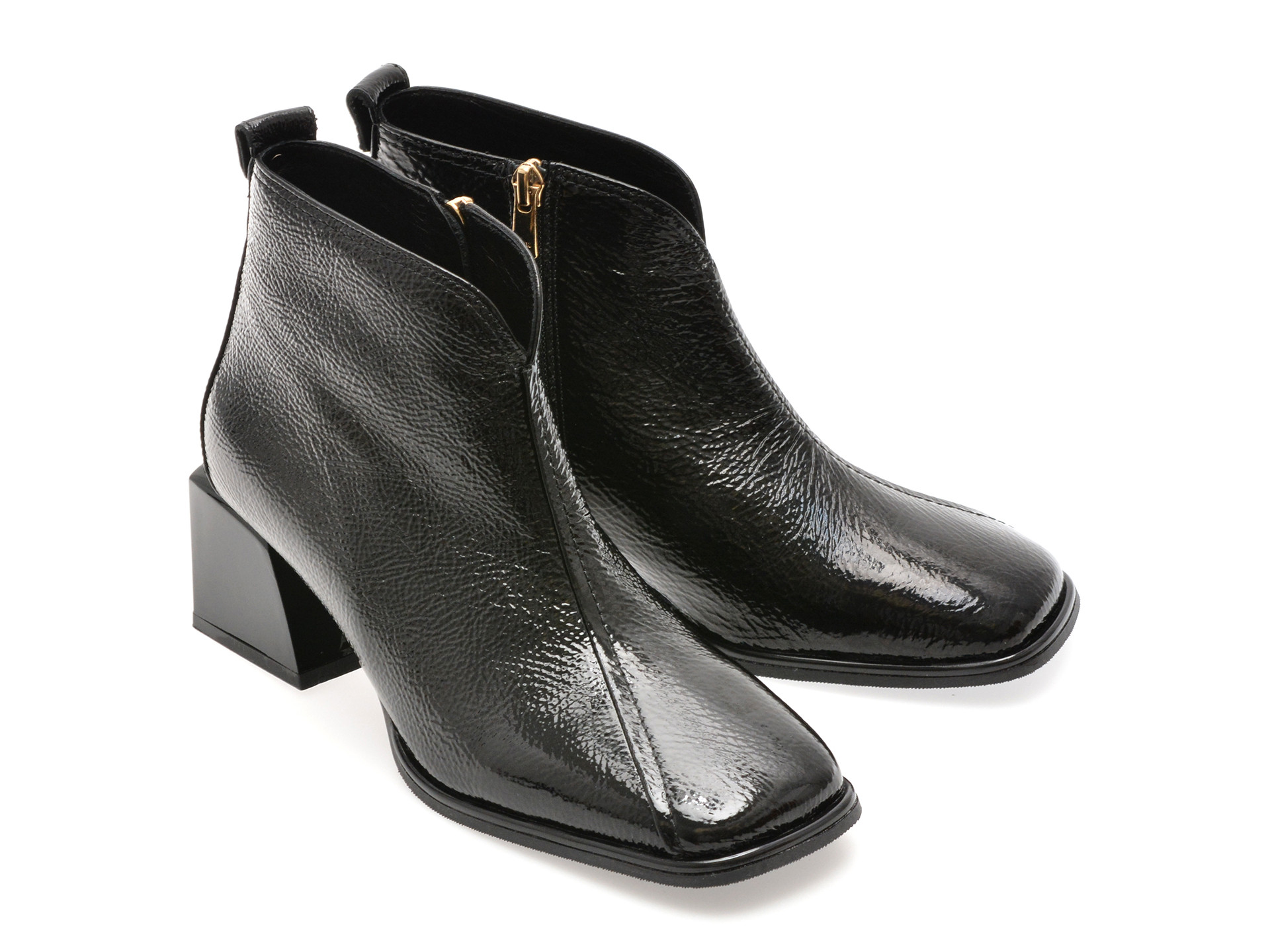 Ghete EPICA negre, 2771039, din piele naturala lacuita