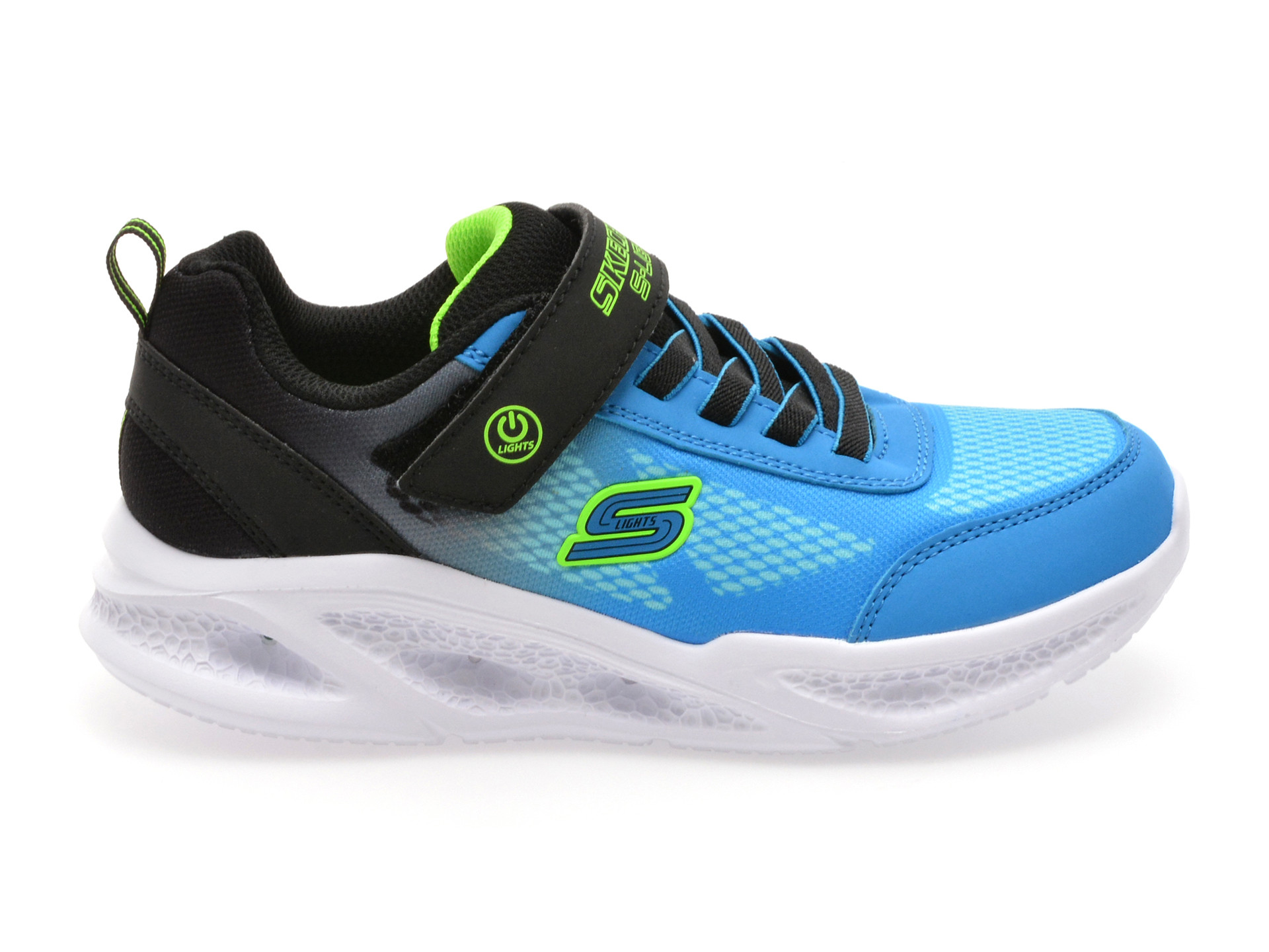 Pantofi sport SKECHERS albastri, METEOR-LIGHTS, din material textil