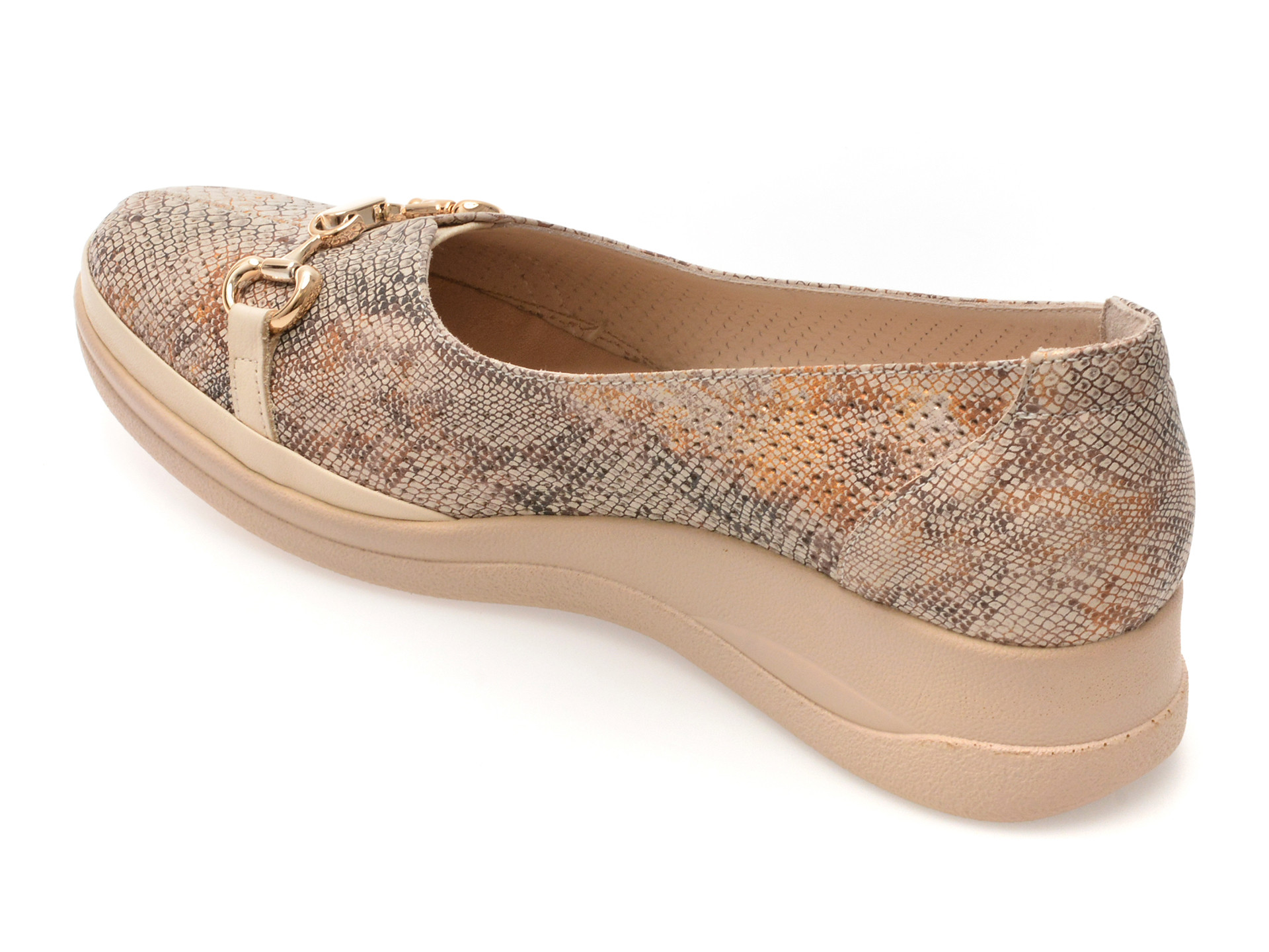 Balerini IMAGE bej, 13403, din piele naturala