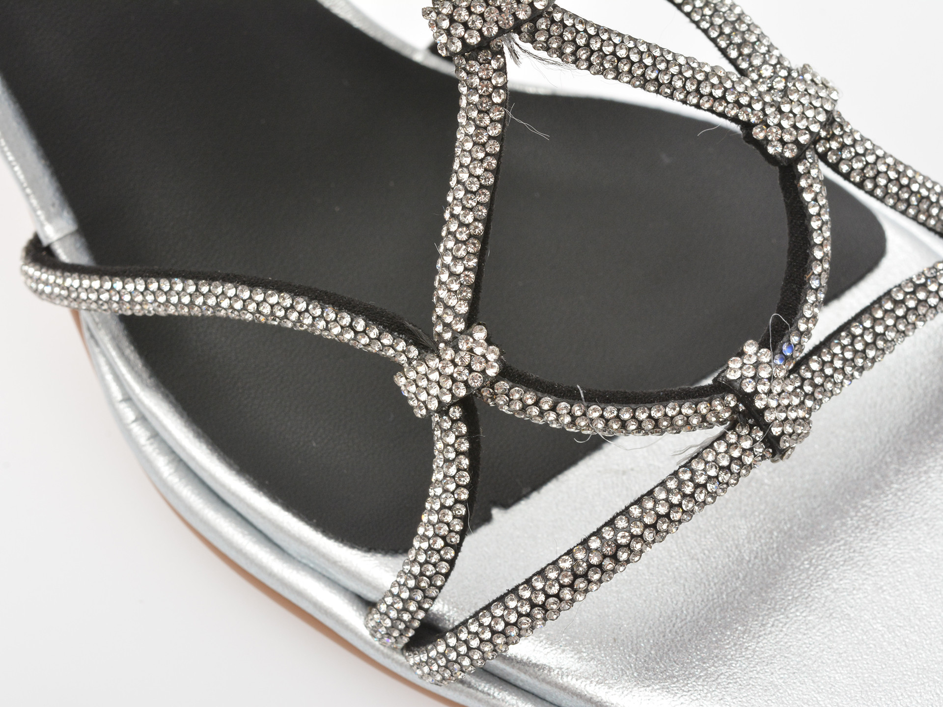 Sandale elegante EPICA argintii, 2396, din piele ecologica