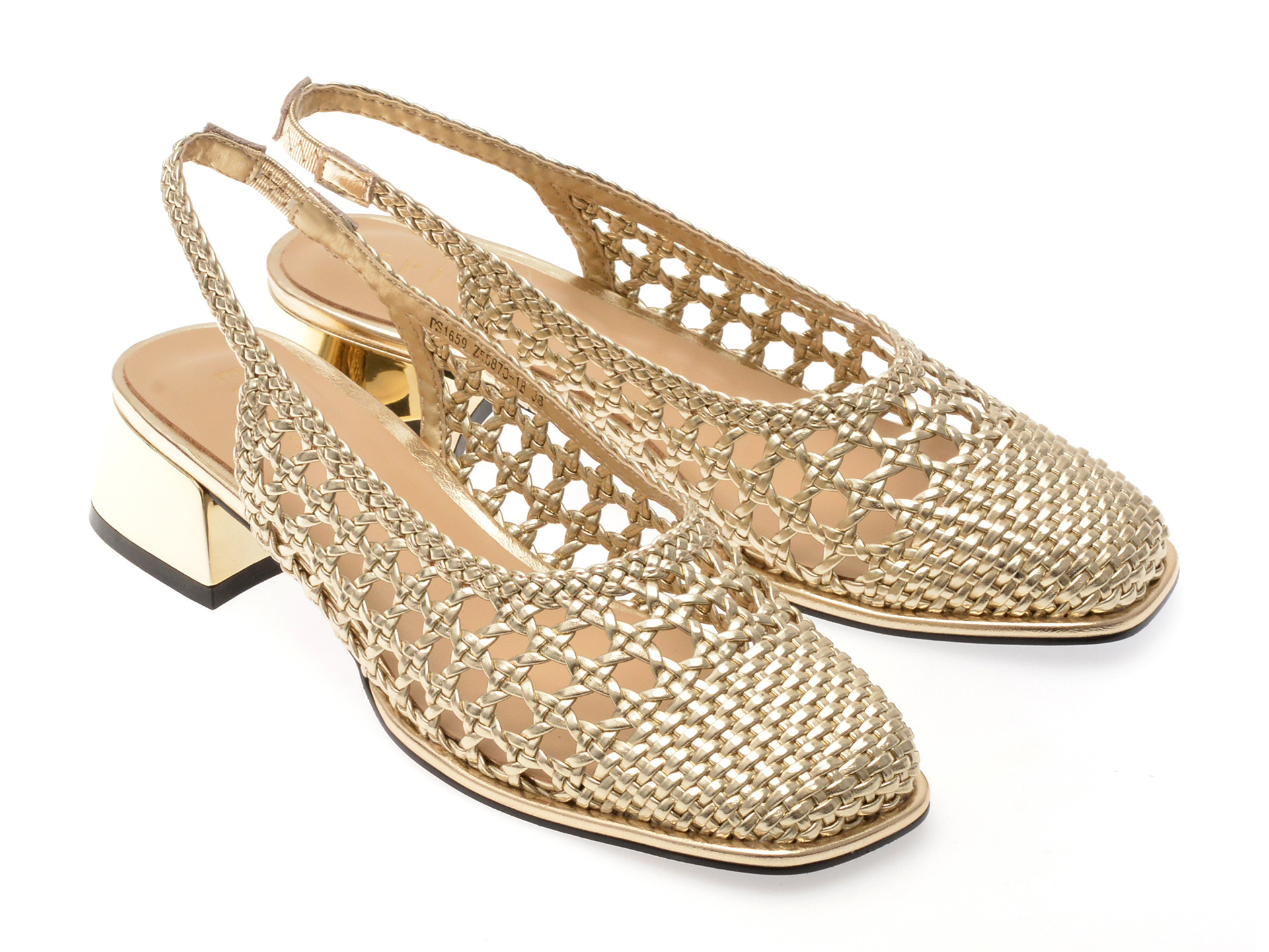 Pantofi EPICA aurii, 1659, din piele ecologica