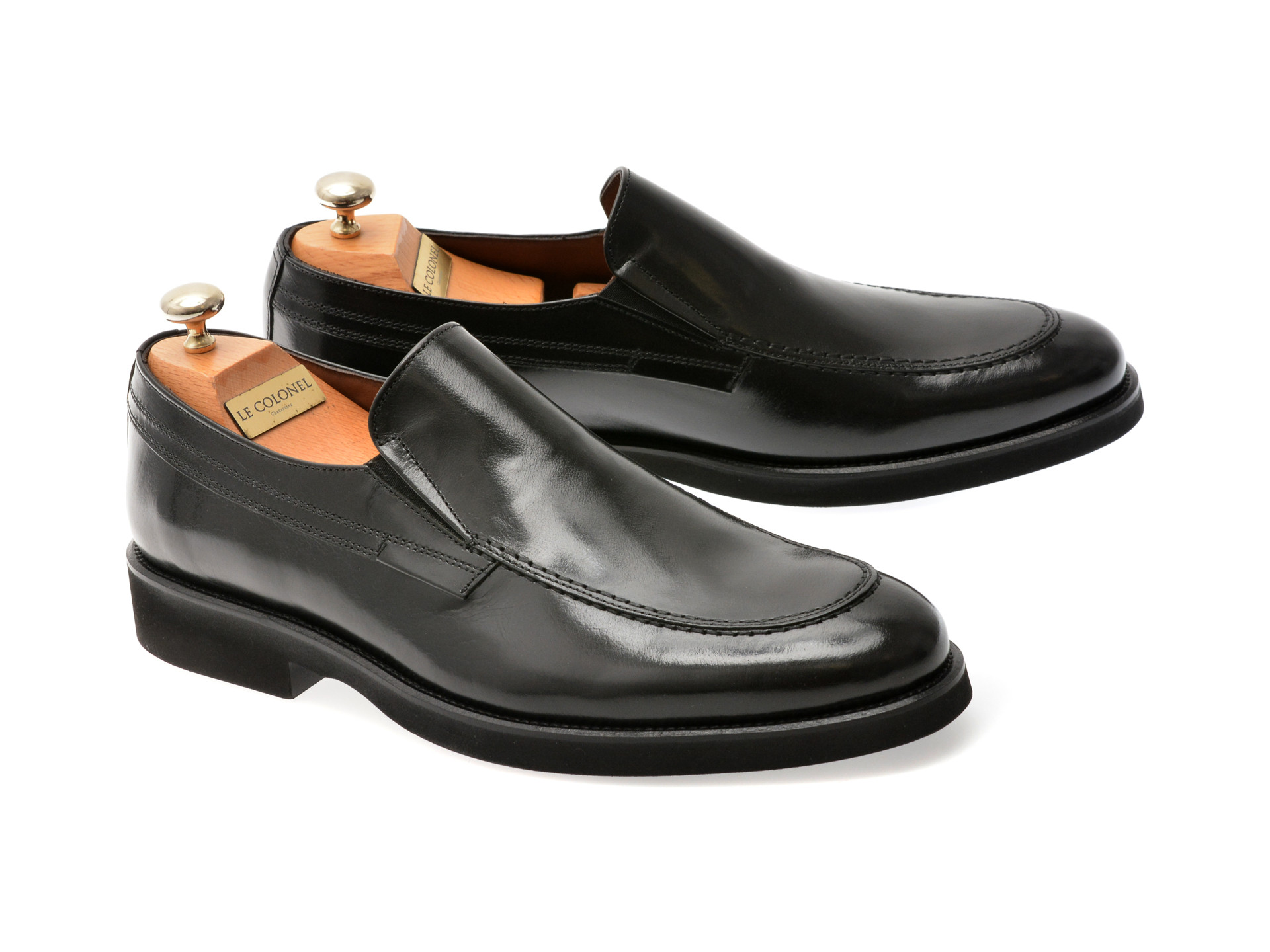 Mocasini eleganti LE COLONEL negri, 44738, din piele naturala