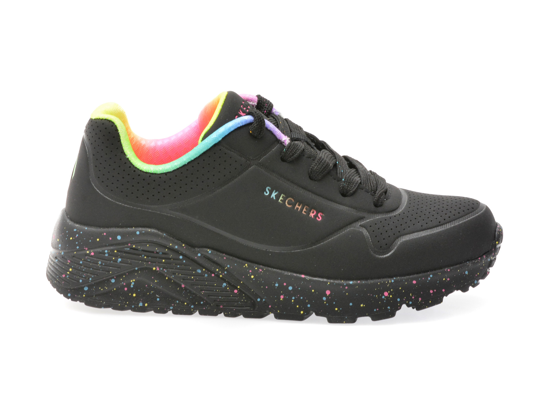 Pantofi sport SKECHERS negri, UNO LITE, din piele ecologica