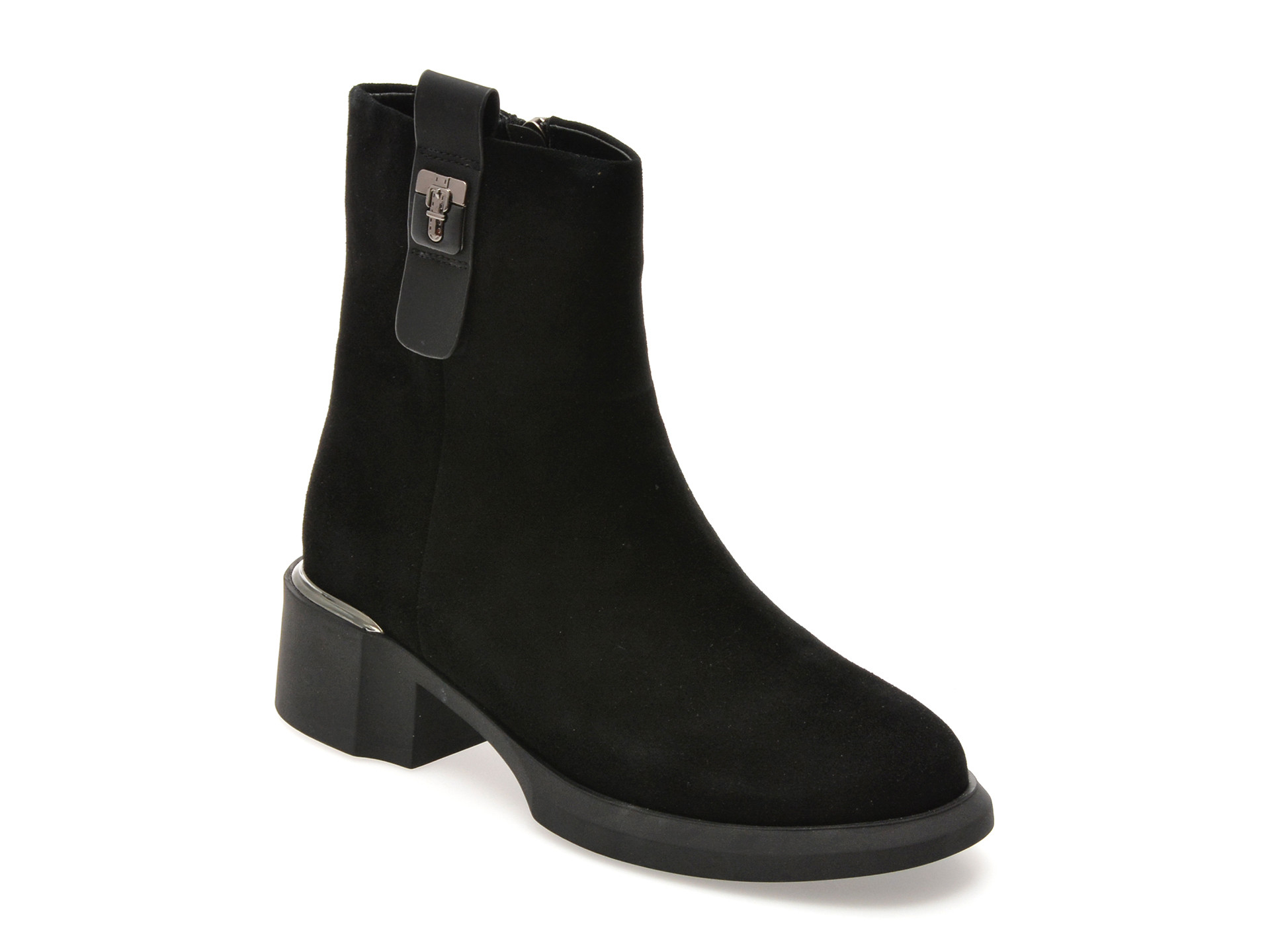 Ghete ALDO negre, AT91, din piele intoarsa