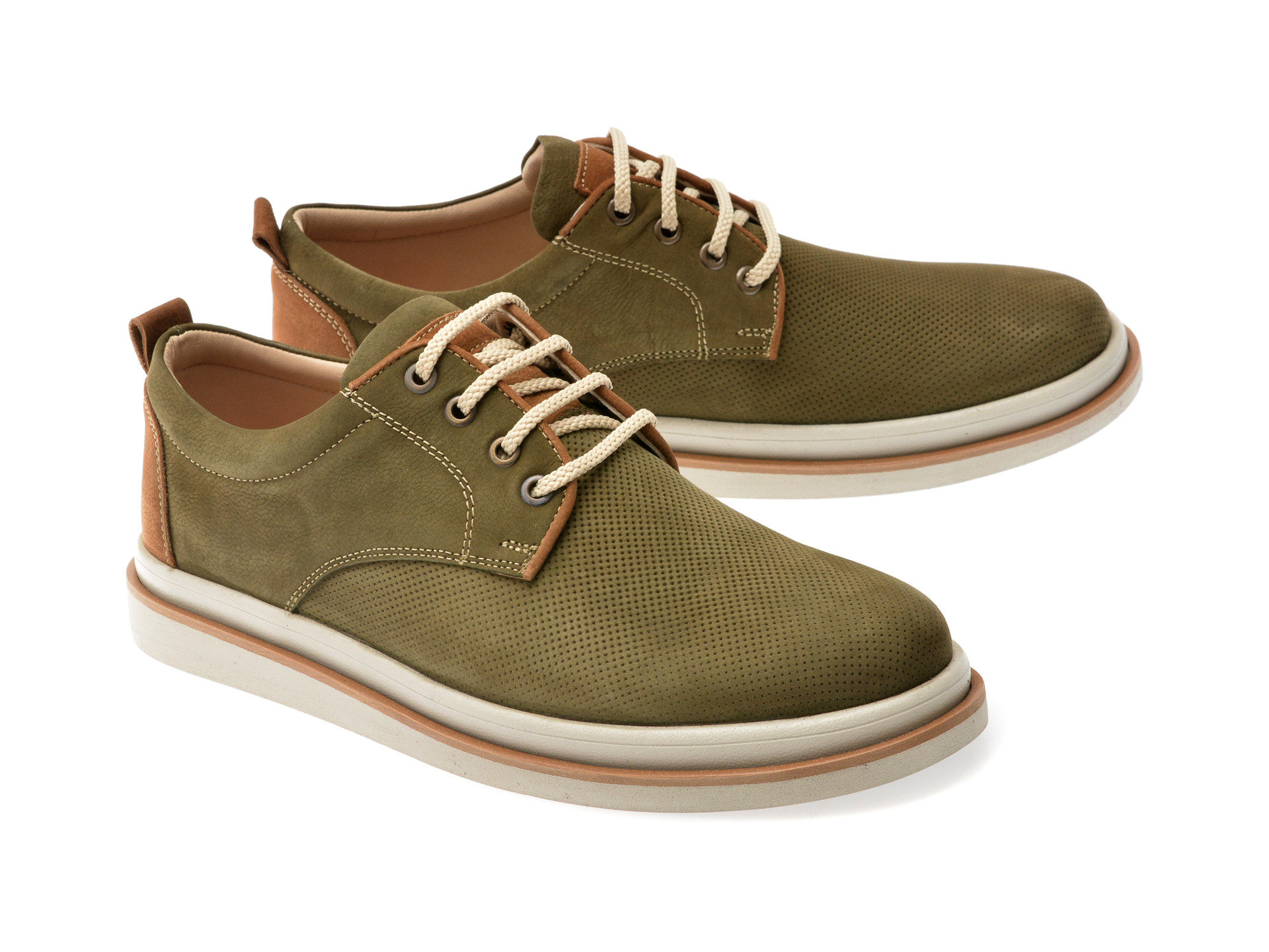 Pantofi OTTER kaki, 2131, din nabuc