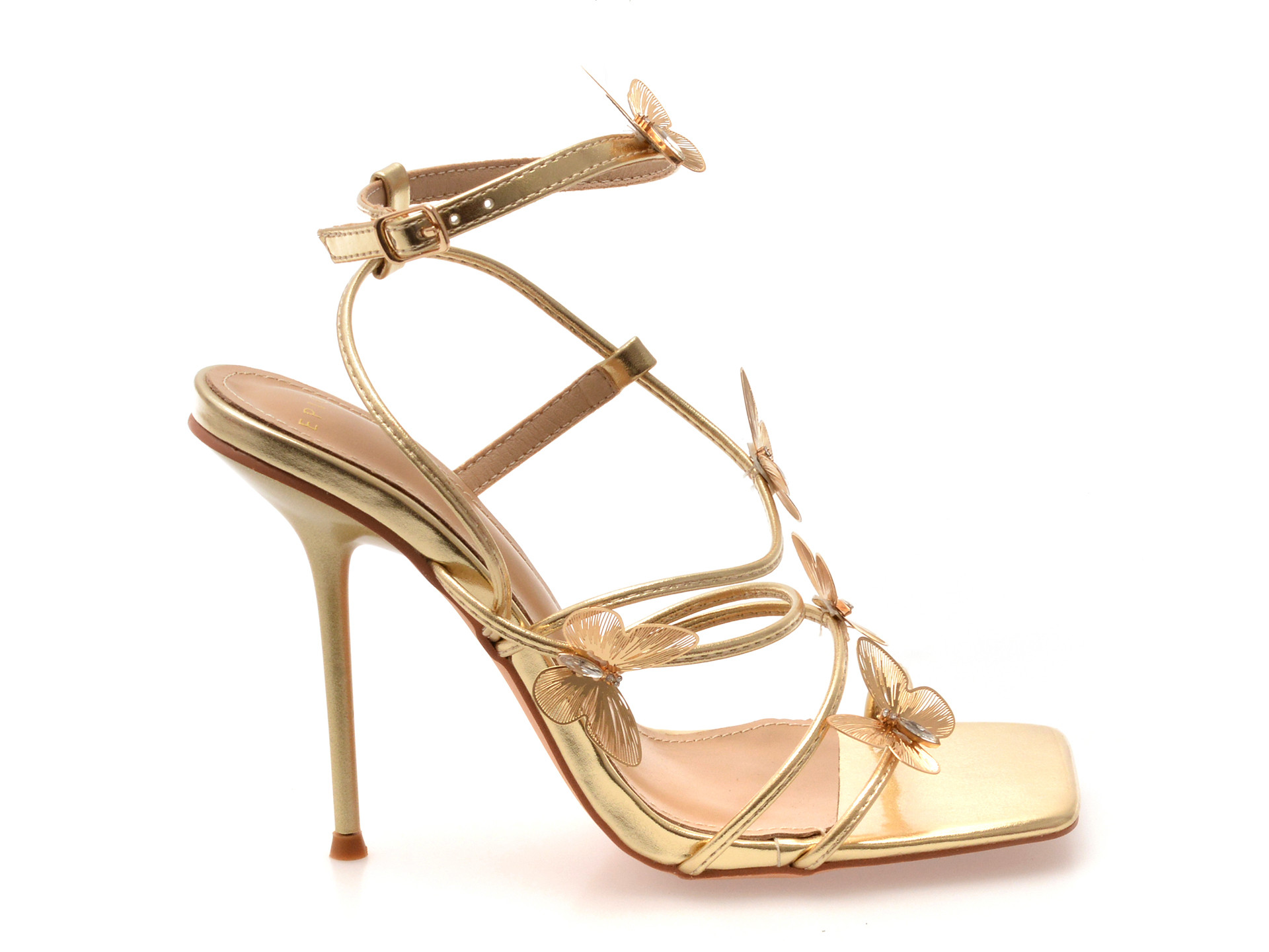 Sandale elegante EPICA aurii, 82964, din piele ecologica