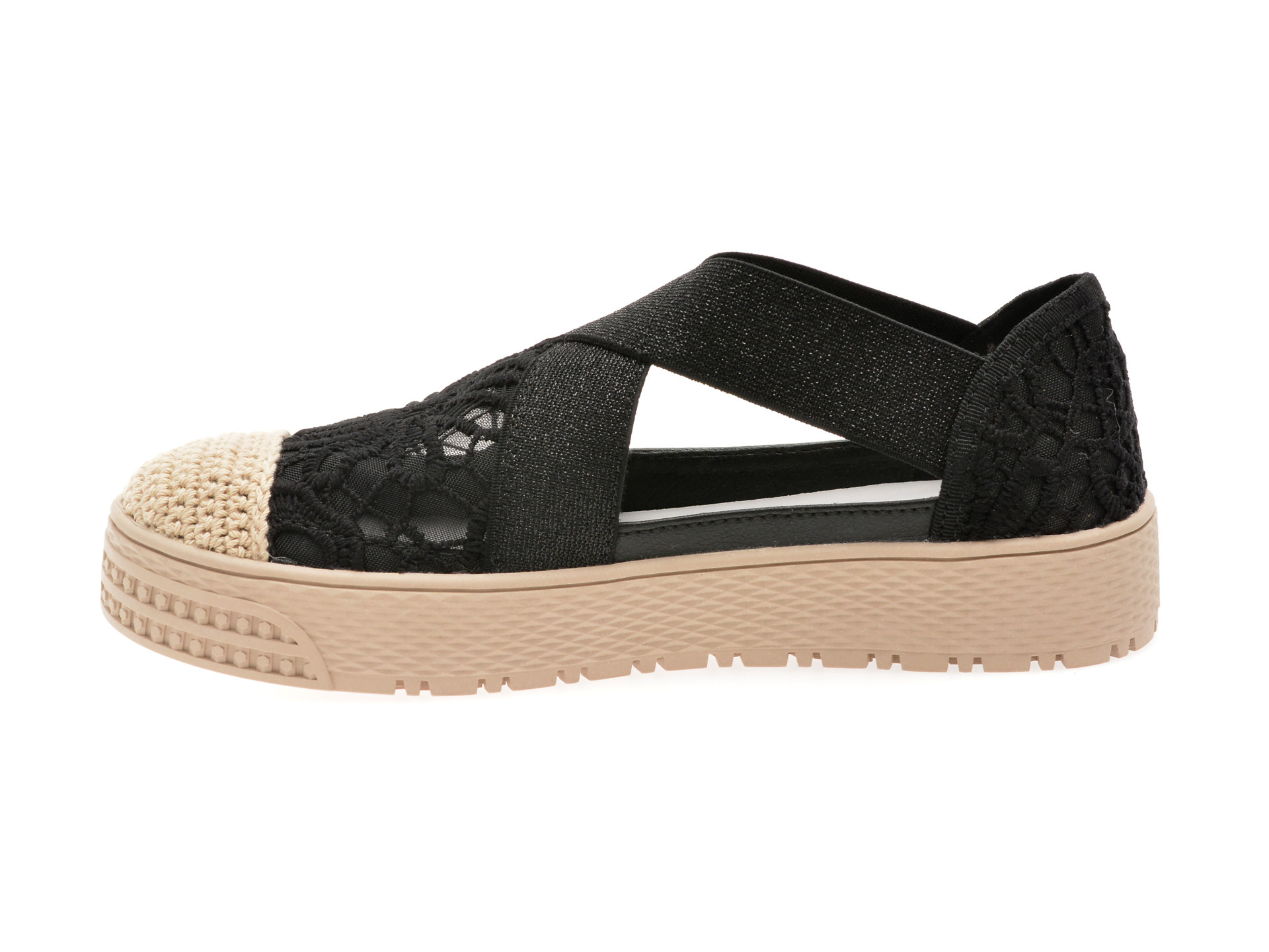 Pantofi EPICA negri, 302, din material textil