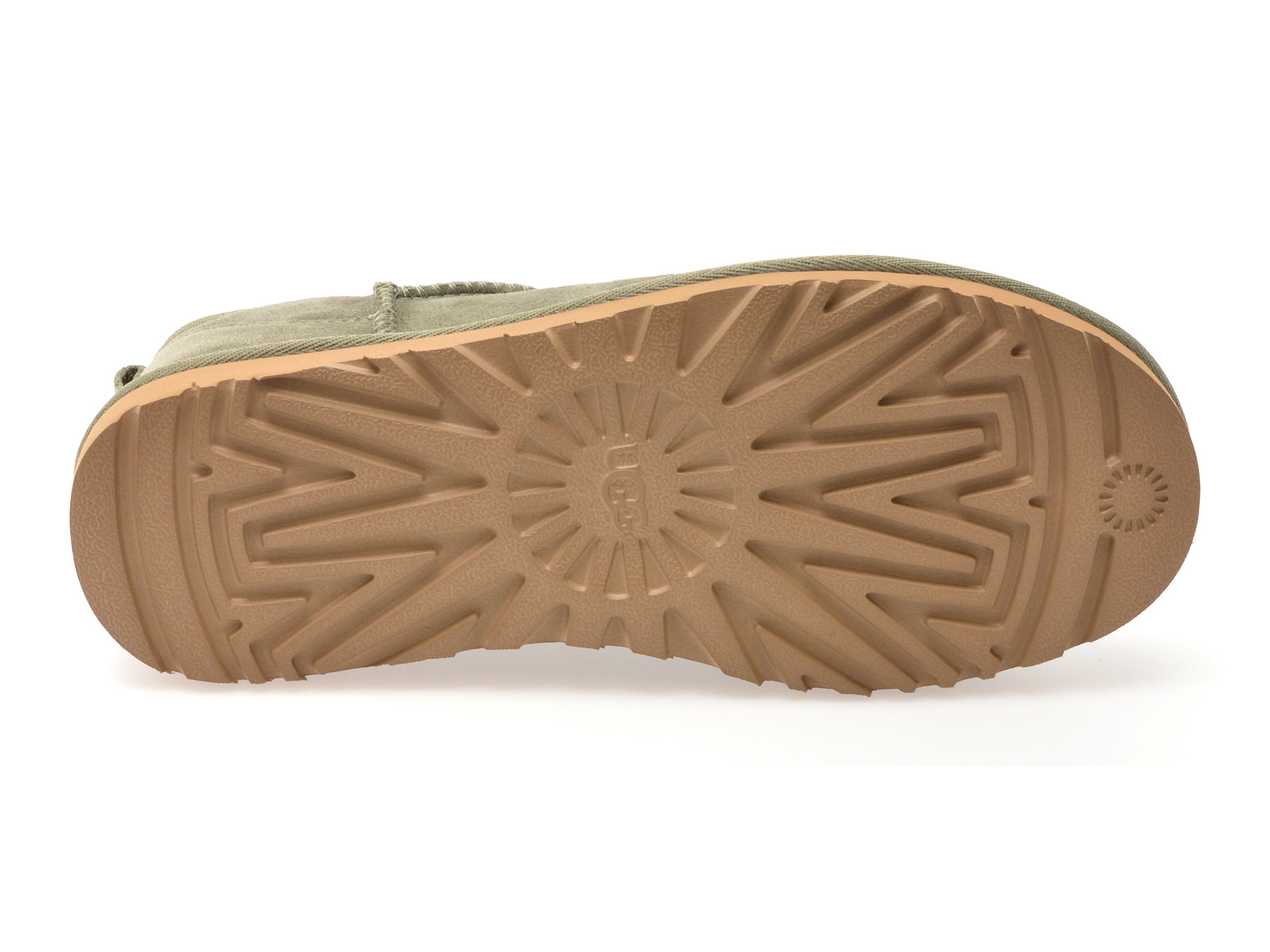 Ghete UGG kaki, CLASSIC ULTRA MINI, din piele intoarsa