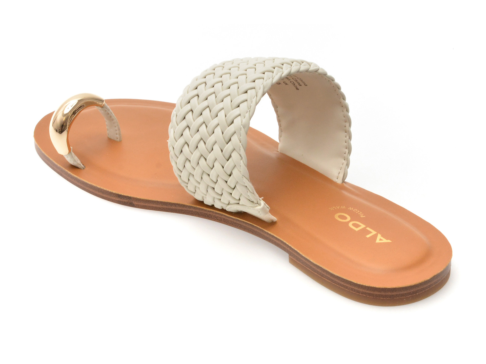 Papuci ALDO albi, BEACHWALK 121, din piele ecologica