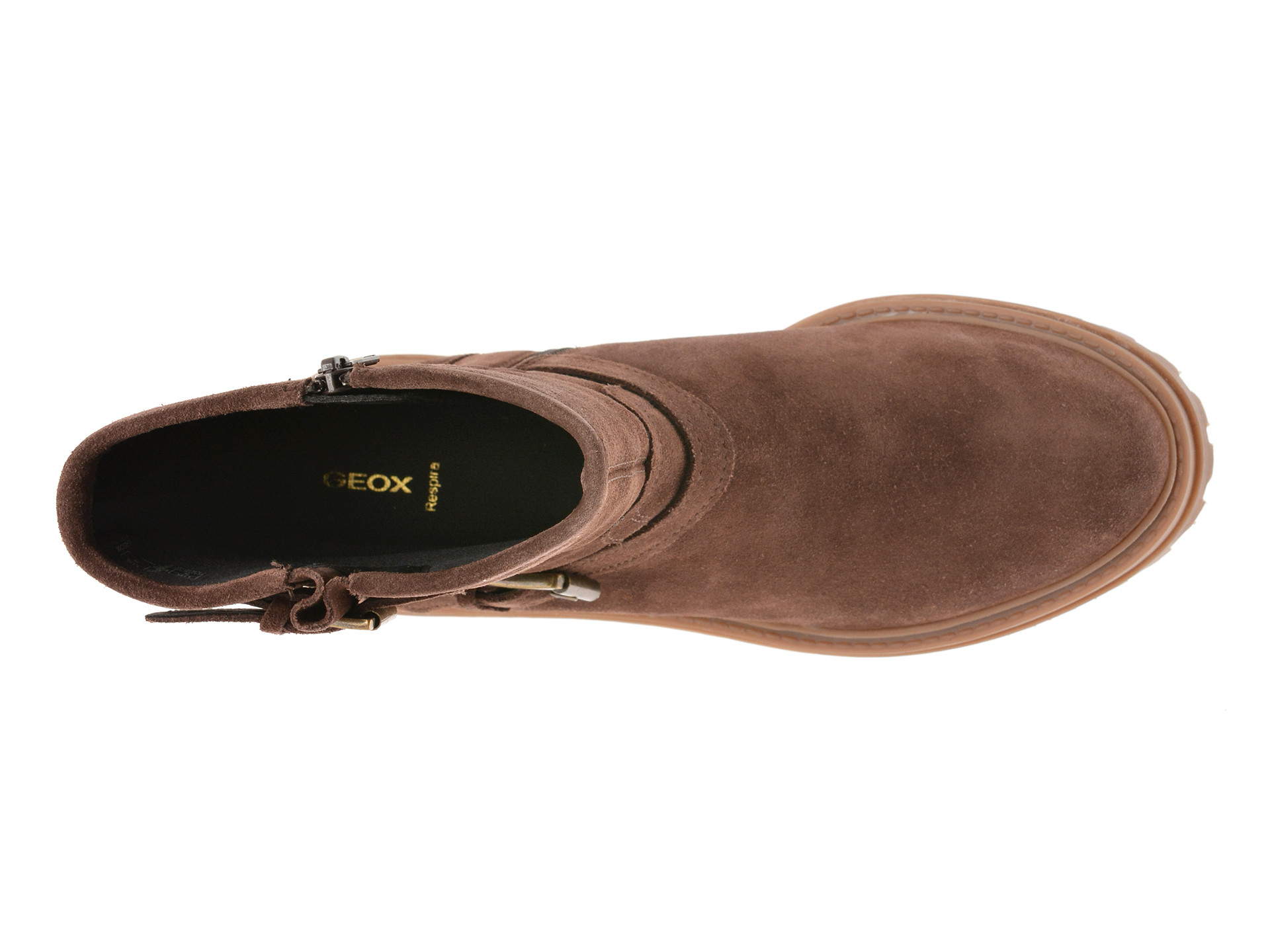 Ghete GEOX maro, D56HRD, din piele intoarsa