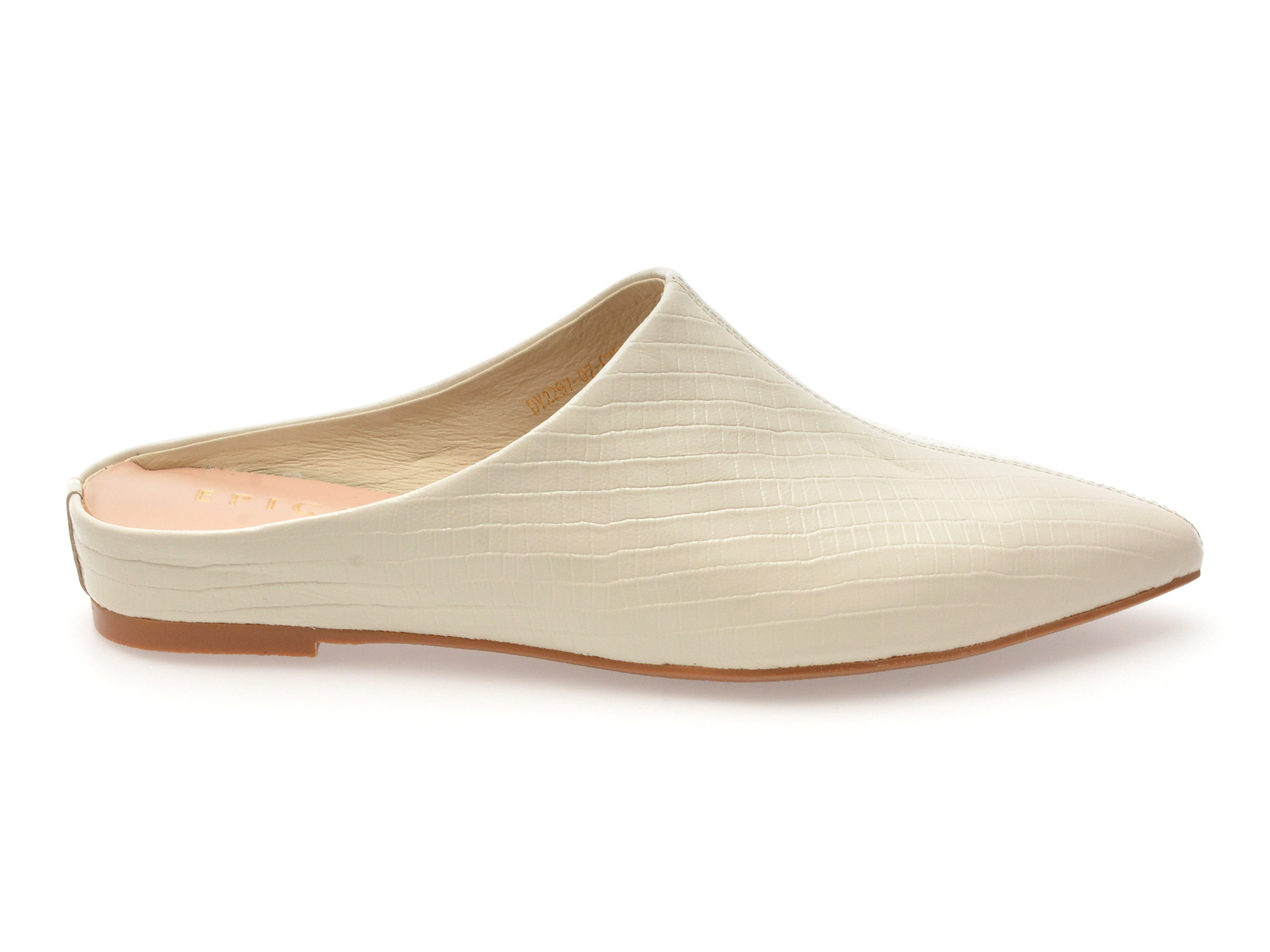 Papuci EPICA bej, DY2297, din piele naturala