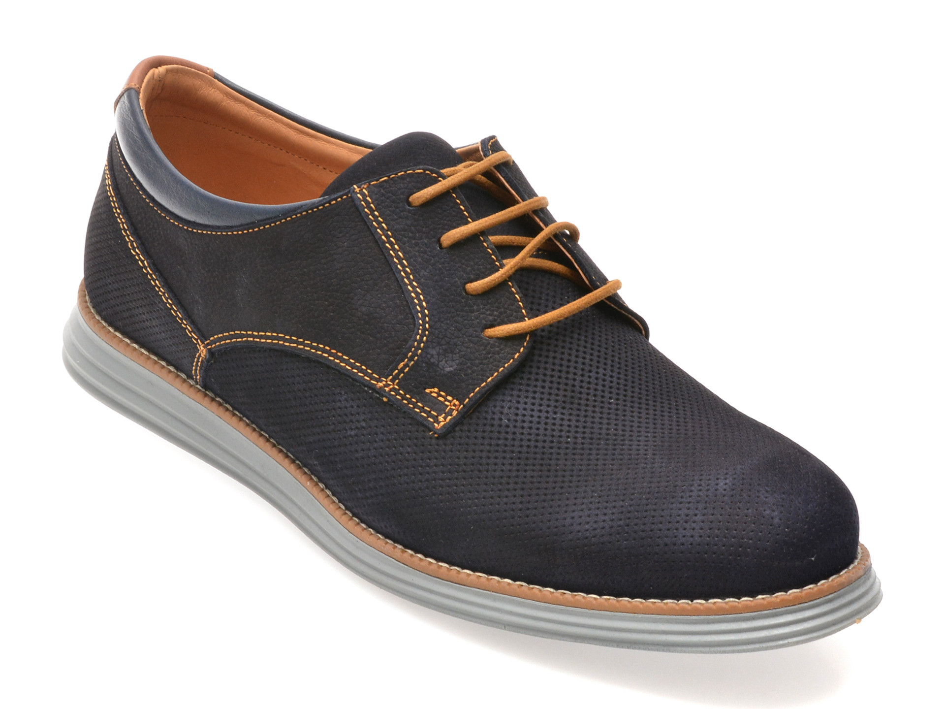 Pantofi OTTER bleumarin, A36, din nabuc