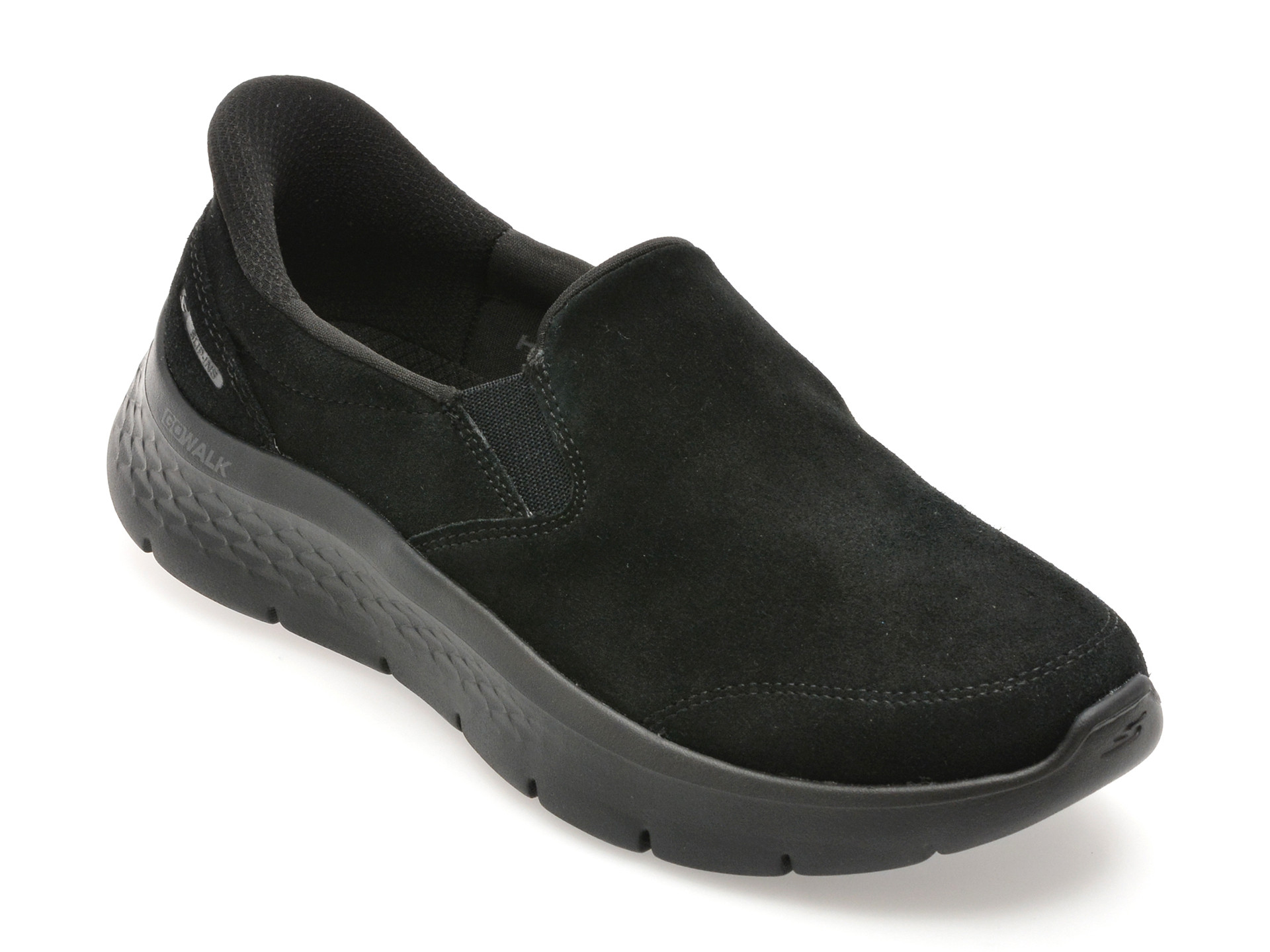 Pantofi sport SKECHERS negri, GO WALK FLEX, din piele intoarsa