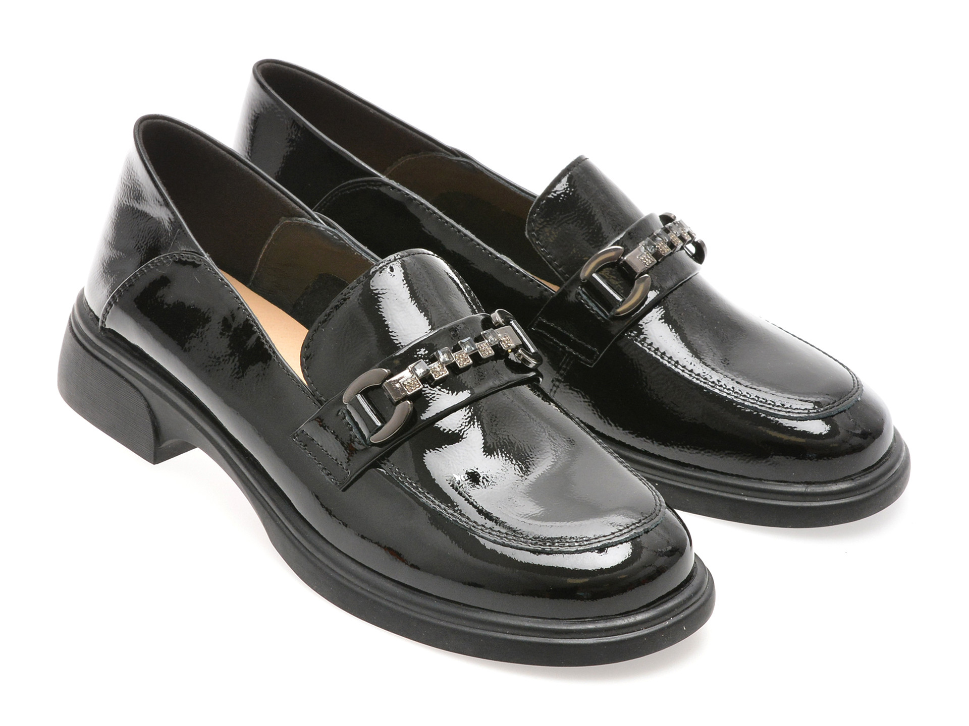 Mocasini EPICA negri, 88175, din piele naturala lacuita