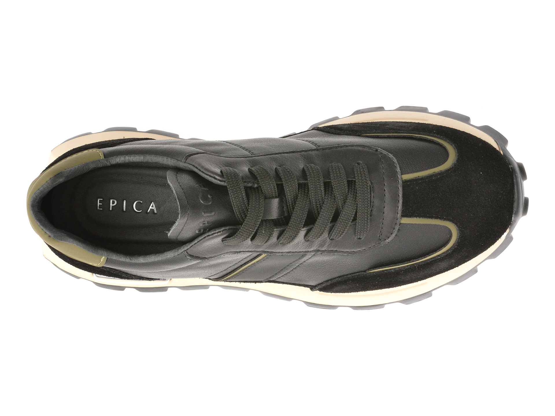 Pantofi sport EPICA negri, 31219, din piele naturala