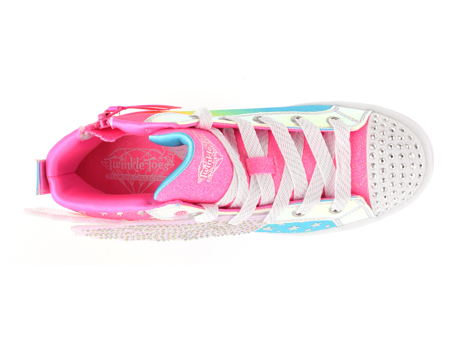 Ghete SKECHERS roz, TWI-LITES 2.0, din piele ecologica